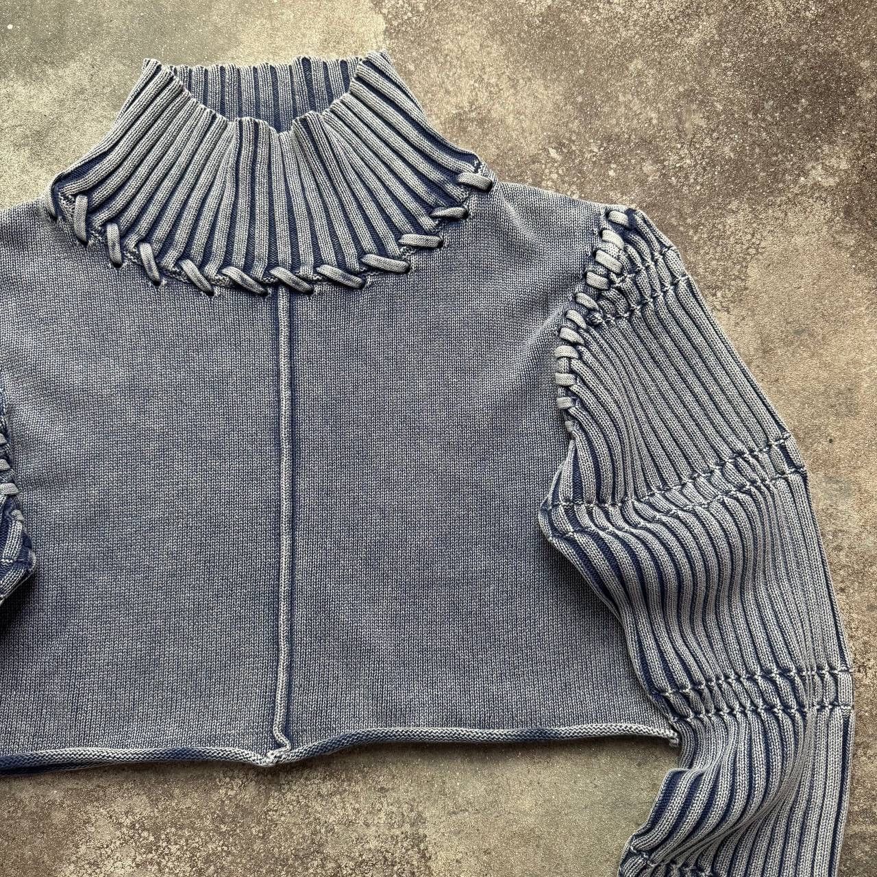 Hysteric Glamour × Japanese Brand × Vintage Japanese Style Washed/Faded Cropped Ribbed Sweater Size L / US 10 / IT 46 - 4 Thumbnail