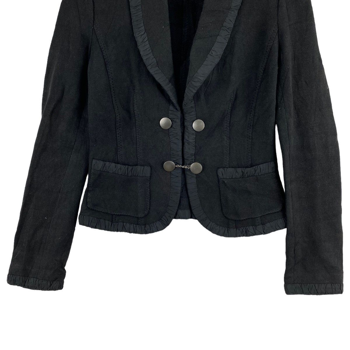 Japanese Brand FRAGILE Japanese Brand Big Button Black Coat Jacket Size S / US 4 / IT 40 - 3 Thumbnail