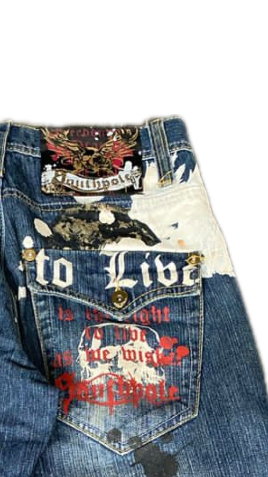 JNCO × Southpole CRAZY Y2K SOUTHPOLE Paint Splatter Baggy Jeans Size US 32 / EU 48 - 4 Thumbnail