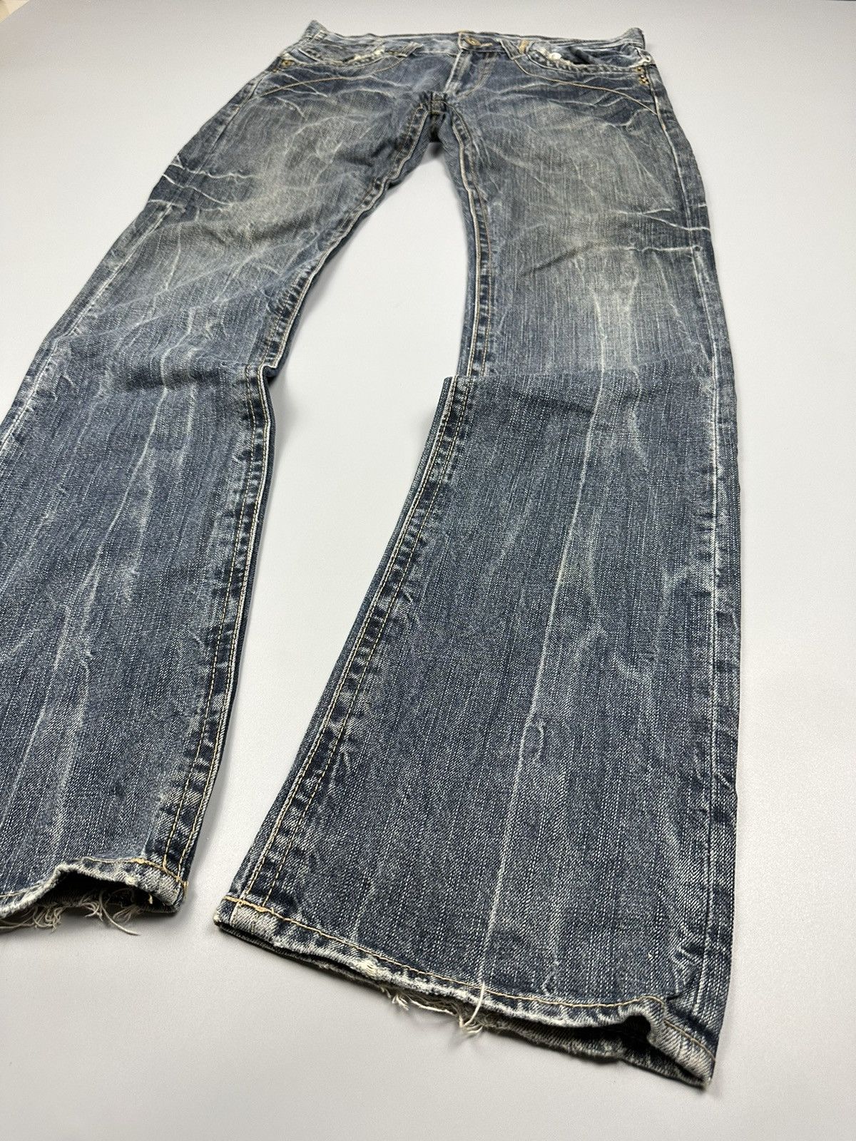 If Six Was Nine Distressed Denim Lightning Flare Jeans Size US 33 - 5 Thumbnail