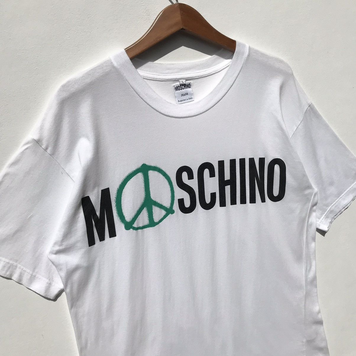 Moschino Vintage 90s Moschino Peace Logo Shirt Moschino Size US L / EU 52-54 / 3 - 5 Thumbnail