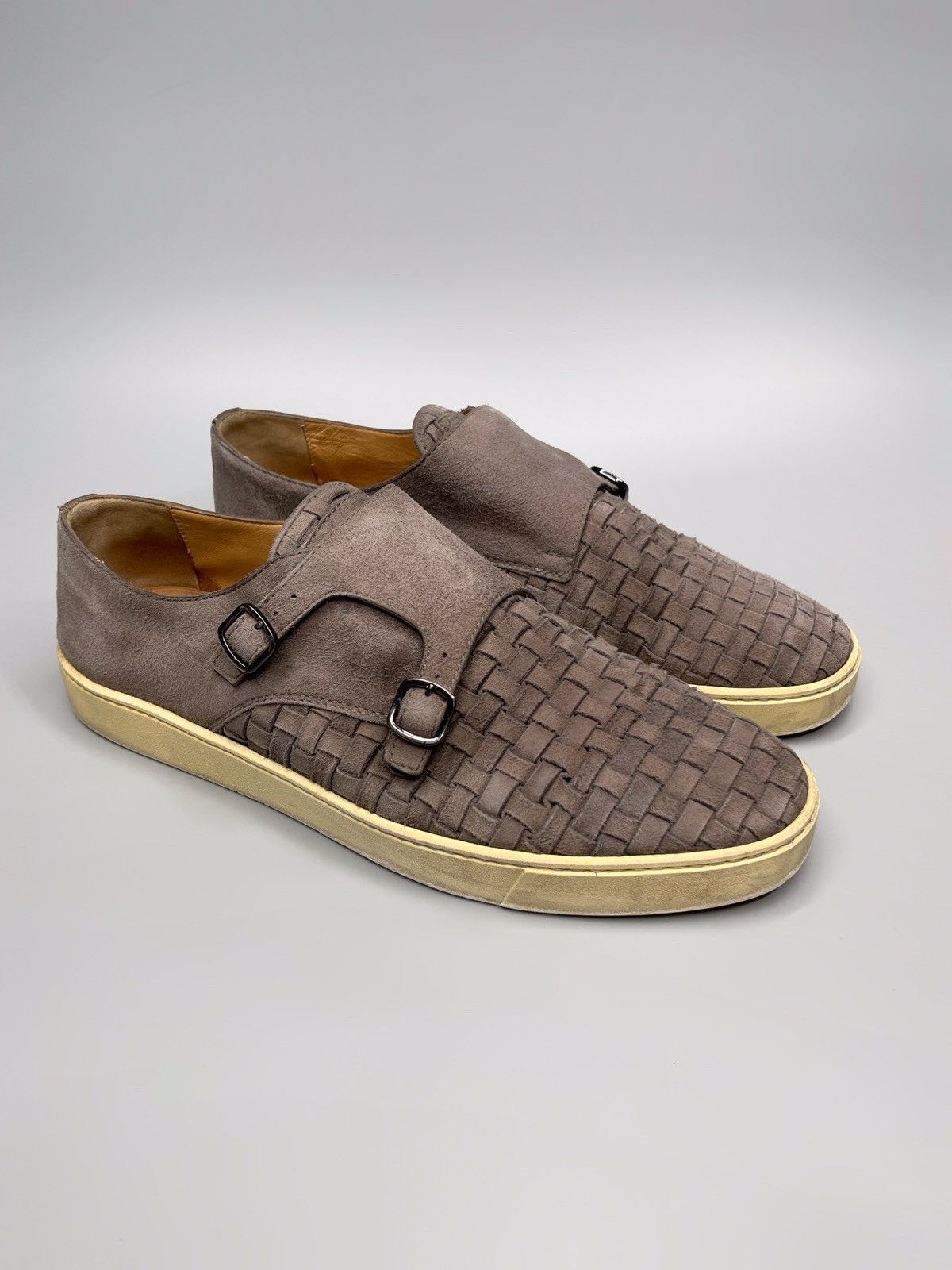 Santoni Santoni Double Monk Strap Suede Sneakers Low Top Size US 10 / EU 43 - 3 Thumbnail