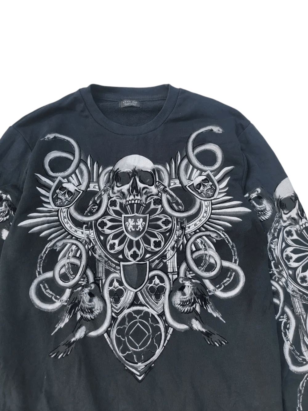 Zara Vtg Y2K Zara Skull Over Print Size US L / EU 52-54 / 3 - 2 Thumbnail