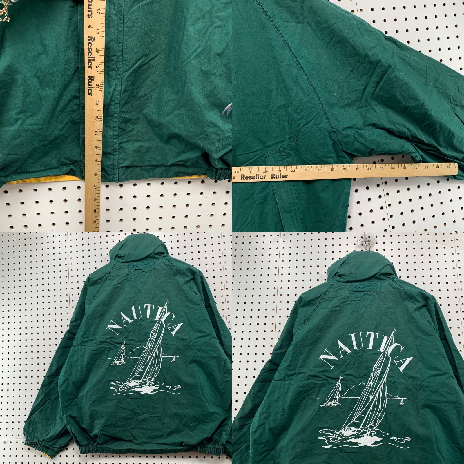 Nautica VINTAGE Nautica Reversible Jacket Mens XL Green Yellow Nautical Lightweight Size US XL / EU 56 / 4 - 9 Thumbnail