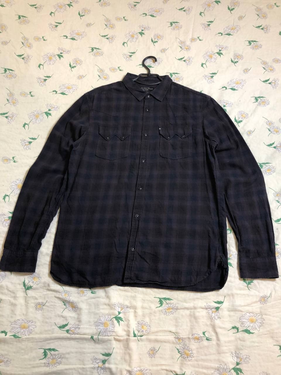 Allsaints ALLSAINTS Shirt Long Sleeve Brushed Cotton Size US L / EU 52-54 / 3 - 1 Thumbnail