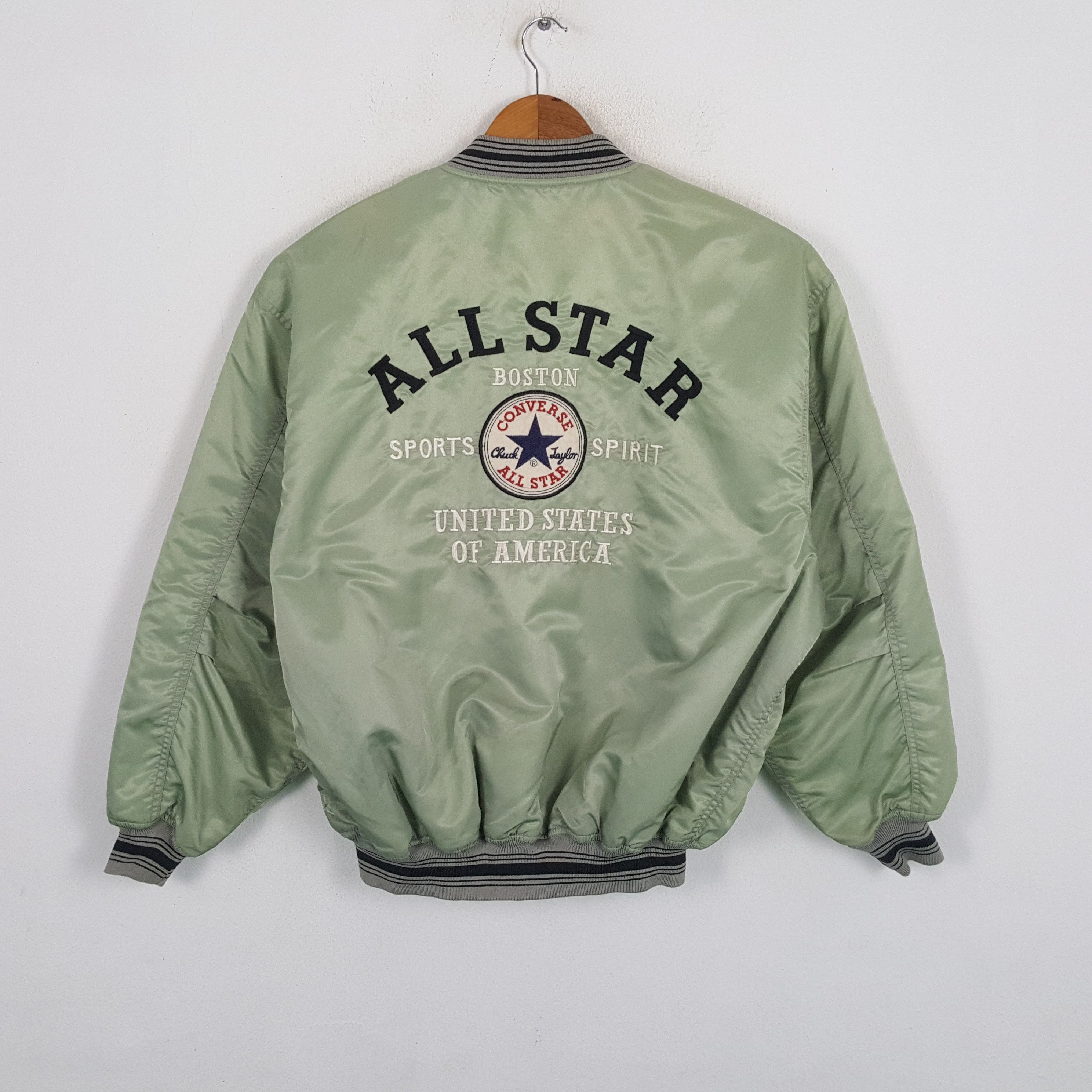 image of Vintage Converse All Stars American Streetwear Style Bombers in Green, Men's (Size 2XL)