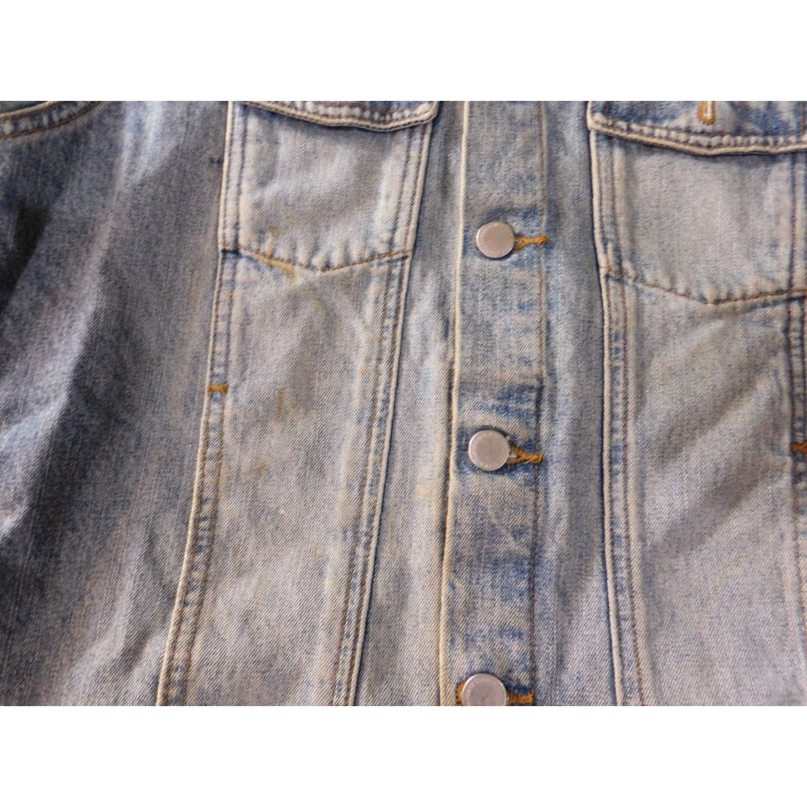 Calvin Klein Calvin Klein Denim Jacket Womens M Blue Button Cotton Jeans Regular Lining Logo Vintage No Size 32" / US 10 / IT 46 - 6 Thumbnail