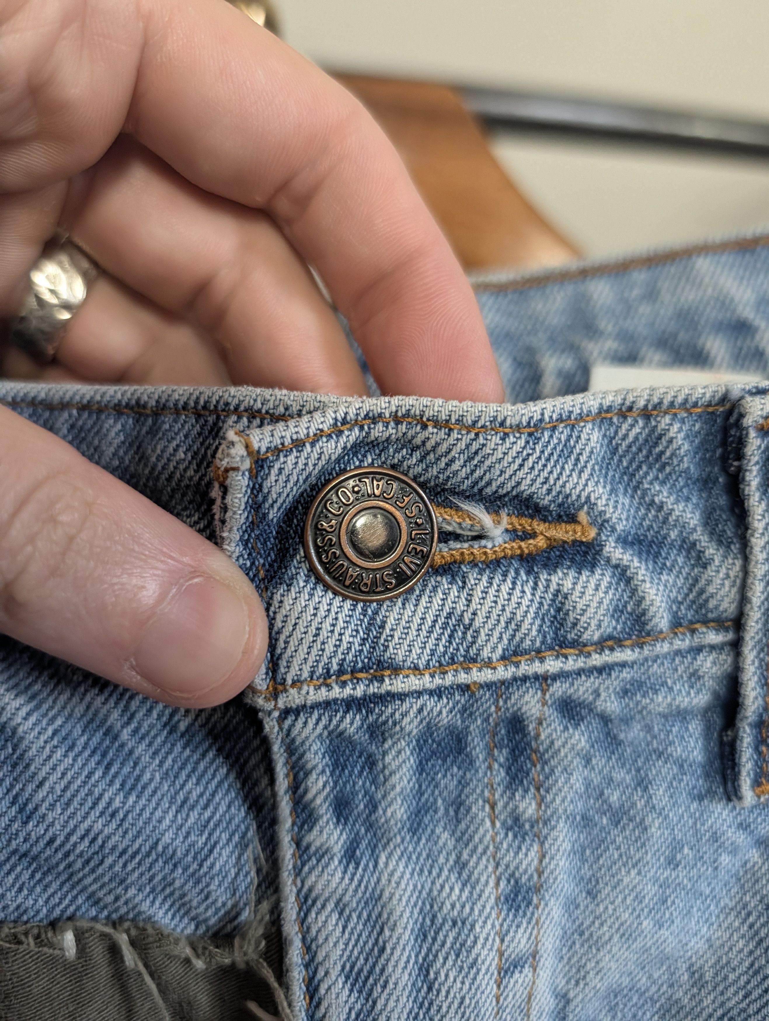 basketcase gallery x Levi's custom patched printed 505 orange tab jeans Size US 30 / EU 46 - 11 Thumbnail