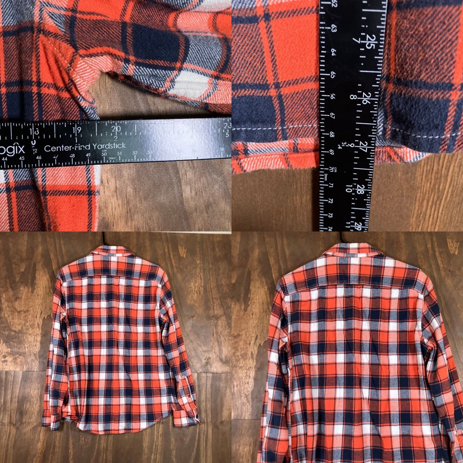American Eagle Outfitters American Eagle Outfitters Mens Shirt Orange Navy Plaid Athletic Fit Flannel M Size US M / EU 48-50 / 2 - 8 Thumbnail