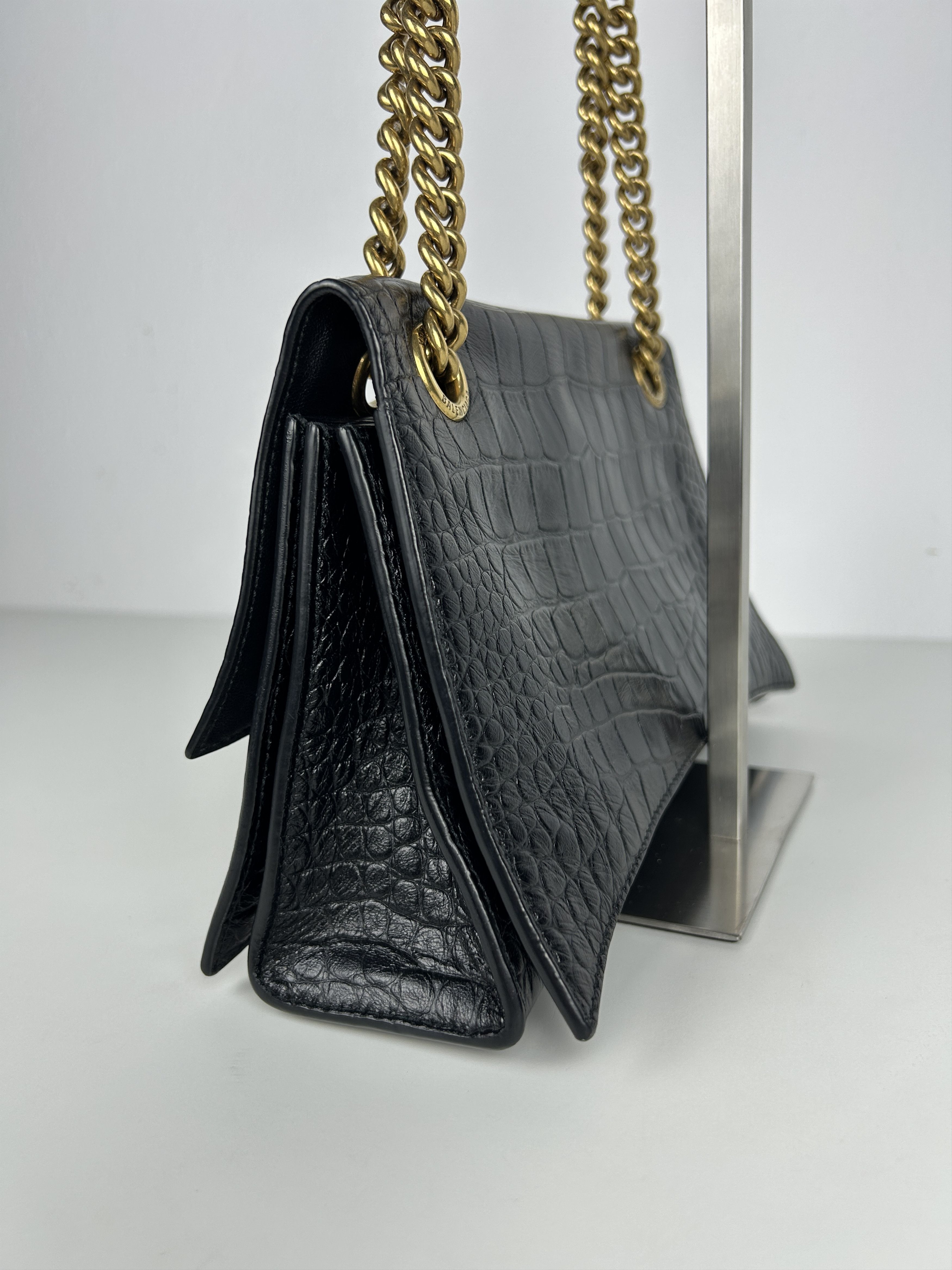 Balenciaga Balenciaga hourglass in black embossed calf leather Size ONE SIZE - 8 Thumbnail