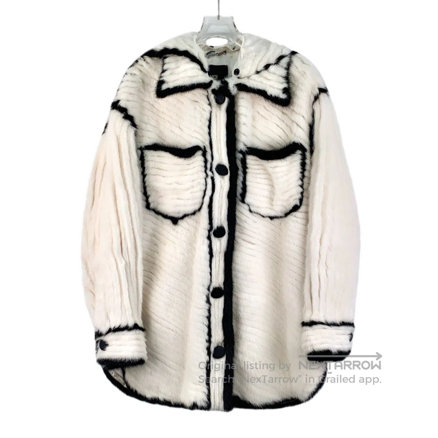 Fendi FENDI White Edge Design Silk Collar Hooded Single-breasted Size XS / US 0-2 / IT 36-38 - 1 Thumbnail
