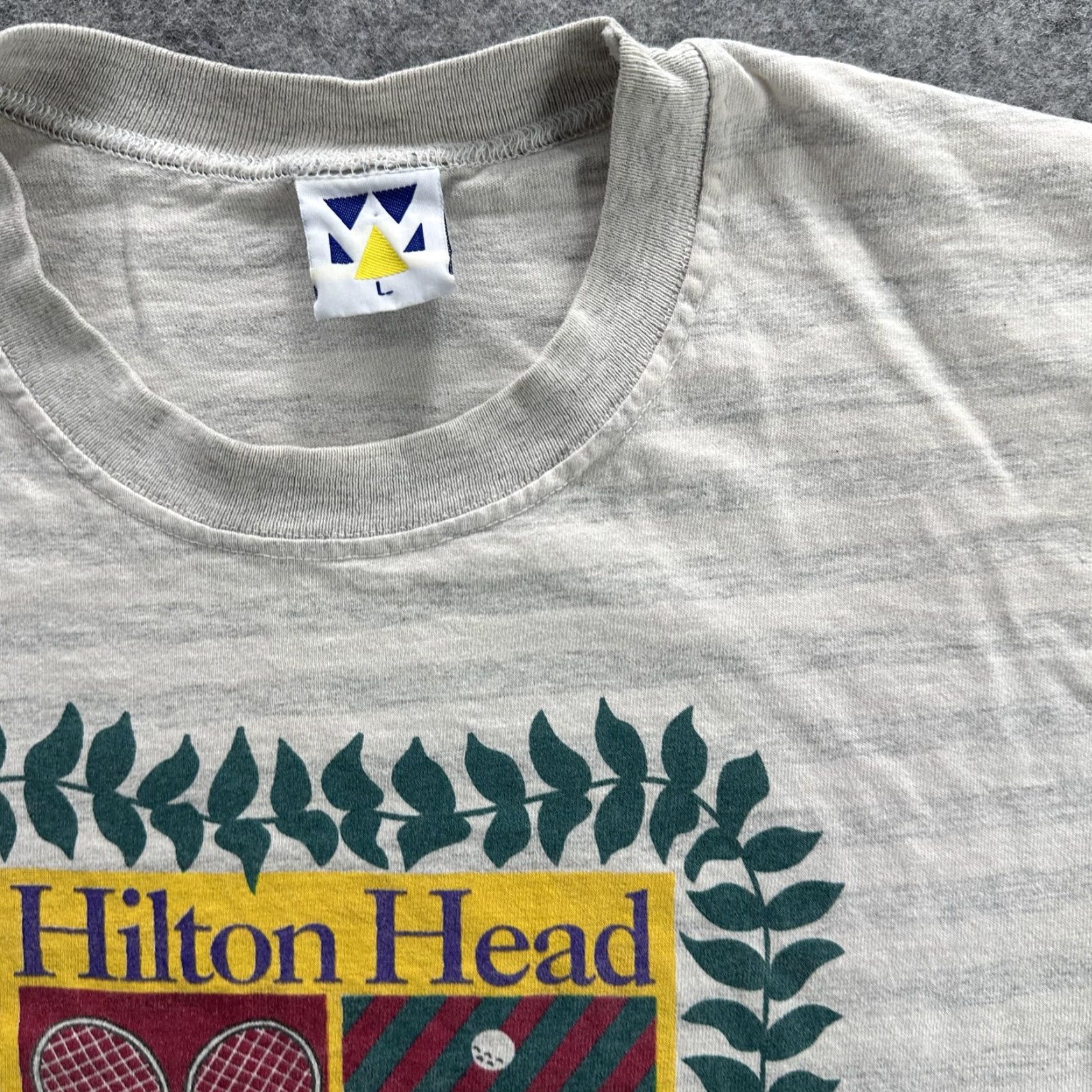 Other VINTAGE Wellington Hilton Head Shirt Mens Large Gray Crest Graphic Tee 90s Sports Travel Souvenir Mens L Gray Size US L / EU 52-54 / 3 - 7 Thumbnail