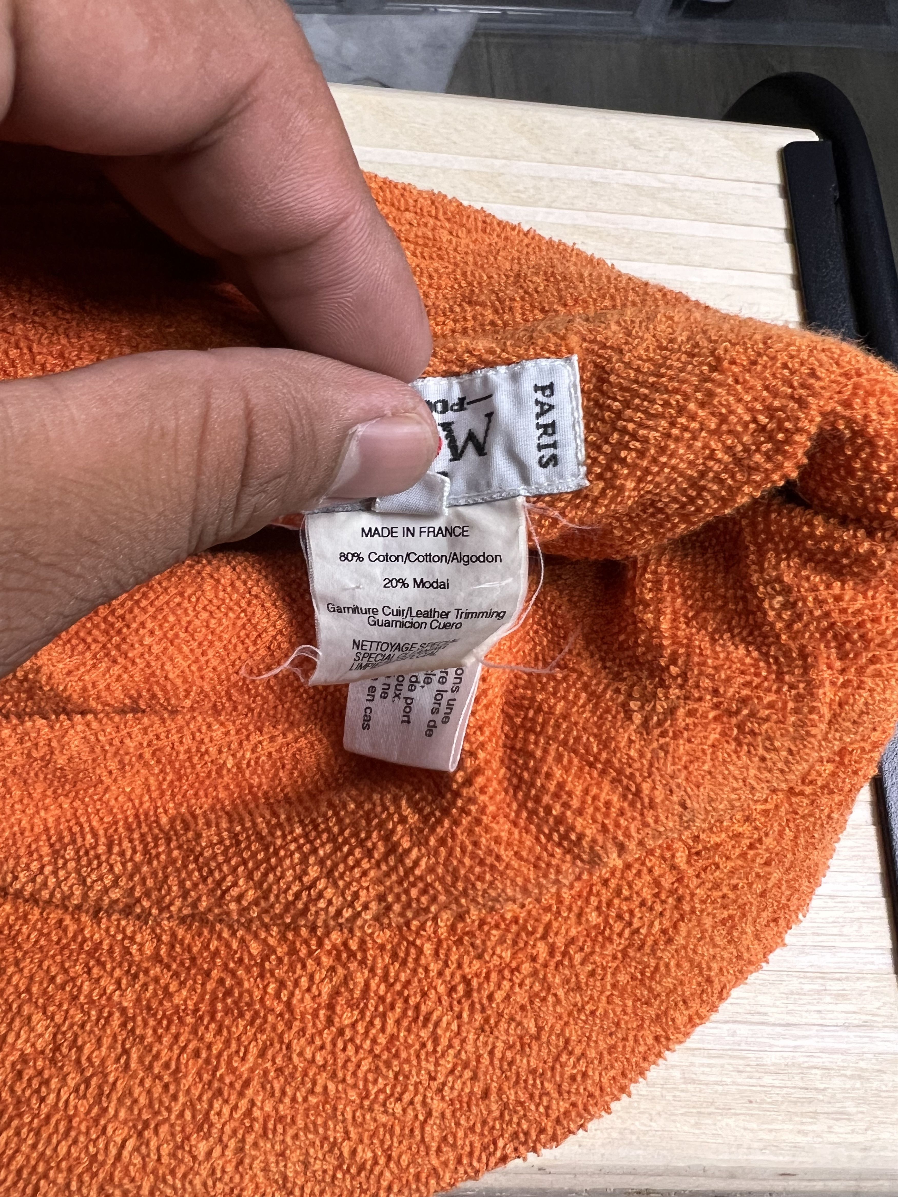 Hermes Motsch Pour Hermes - Khaki and Orange Terry Hat Size ONE SIZE - 4 Thumbnail