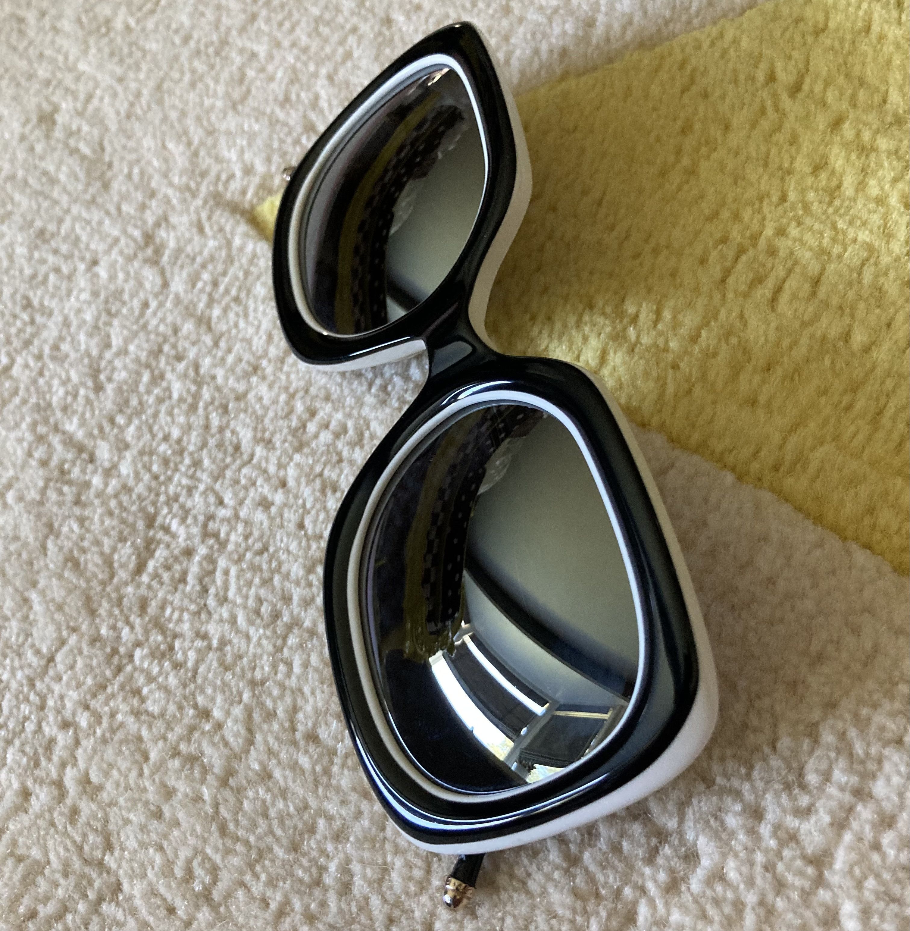 Matsuda Matsuda Japan M2035 Black White Square Sunglasses Retro 60s Size ONE SIZE - 3 Thumbnail