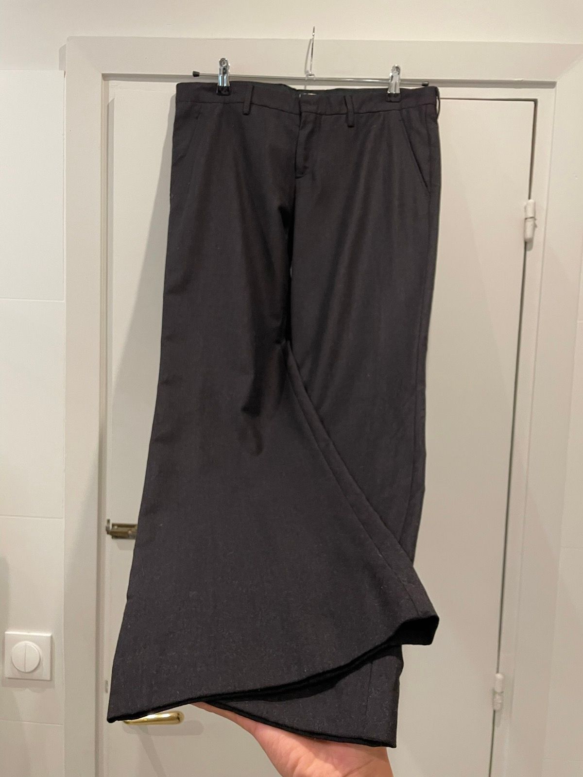Pre-owned Miu Miu X Prada 2000s Silky Wool Tailored Flared Pants In Brown