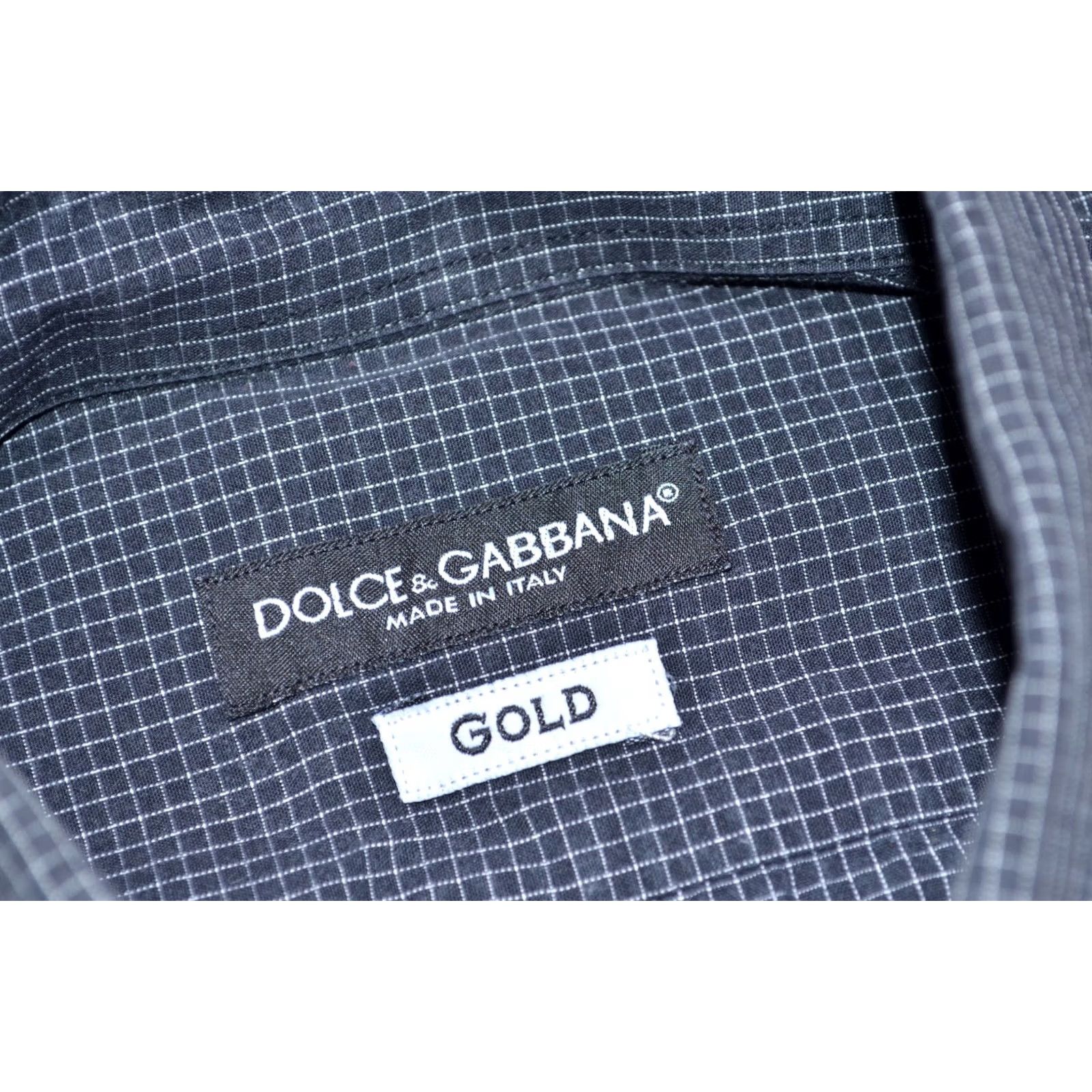 Dolce & Gabbana Dolce&Gabbana Shirt Black Gold Checked Long Sleeve Button-Up 42 Mens Slim Cotton Button-Down Collar Vintage? No Size US XL / EU 56 / 4 - 5 Thumbnail