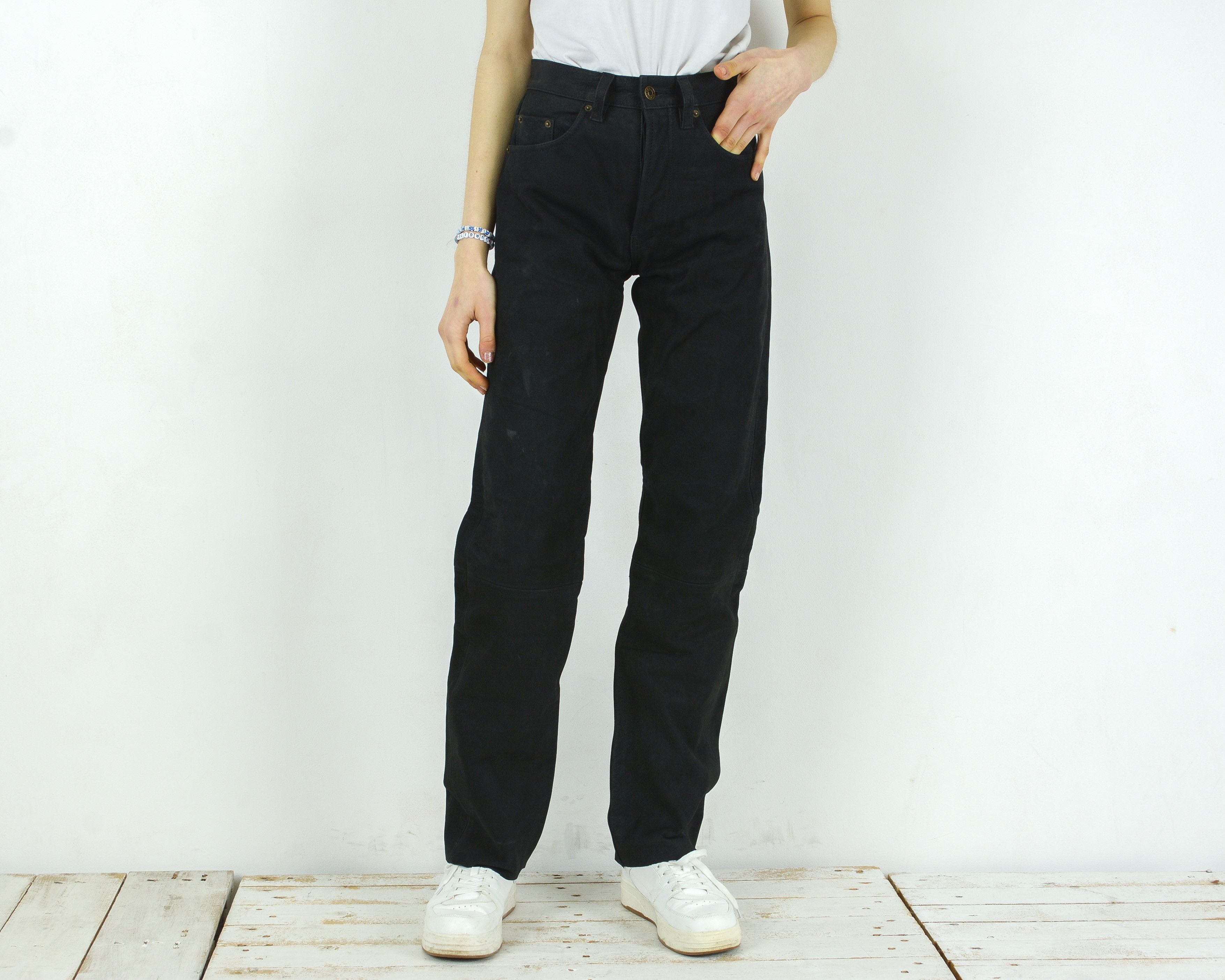 Genuine Leather × Other × Vintage ENJOY Genuine Leather Pants Straight Trousers High Waist Size 27" / US 4 / IT 40 - 1 Thumbnail