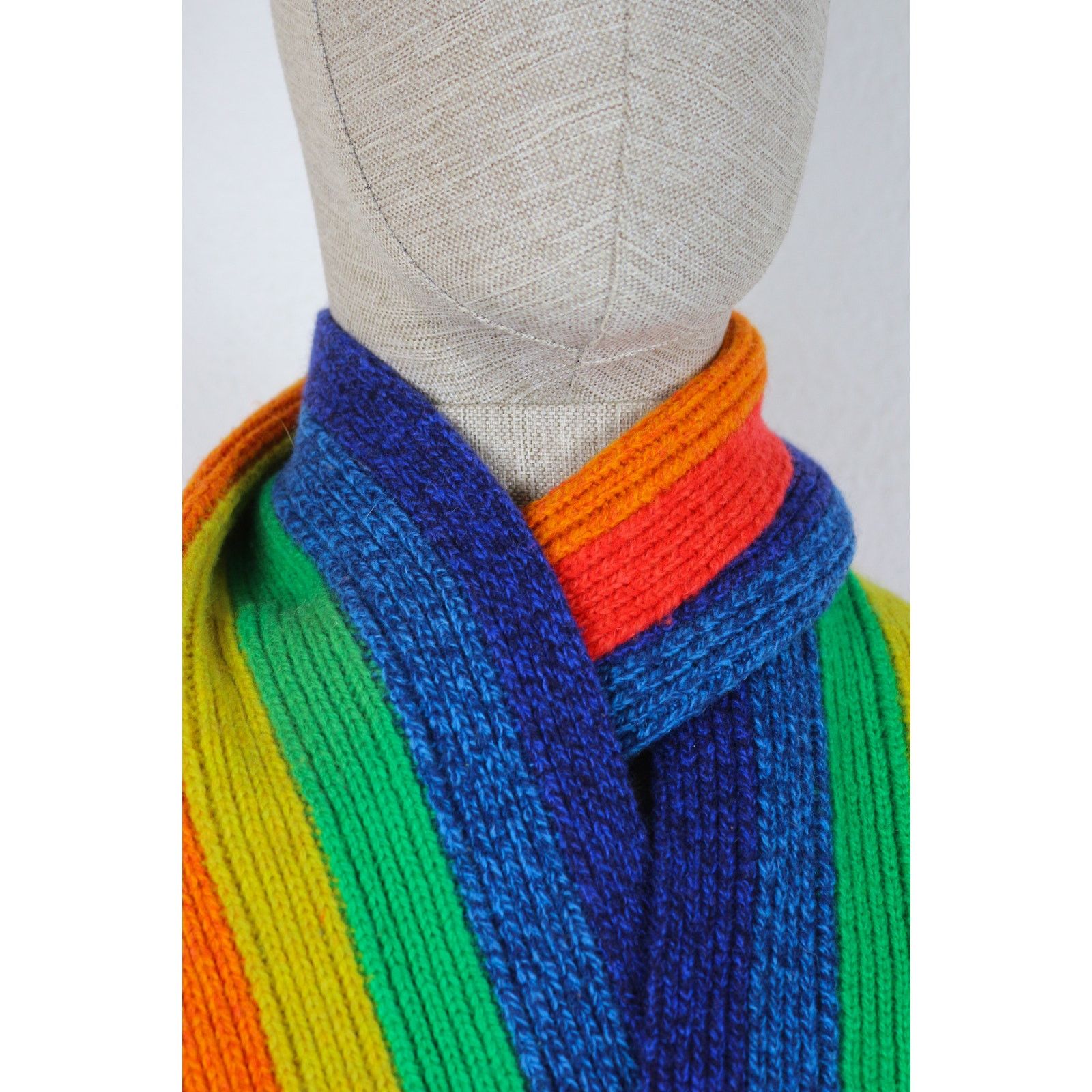 Acne Studios Acne Studios Rainbow Wool Knit Scarf Multicolor Size ONE SIZE - 9 Thumbnail