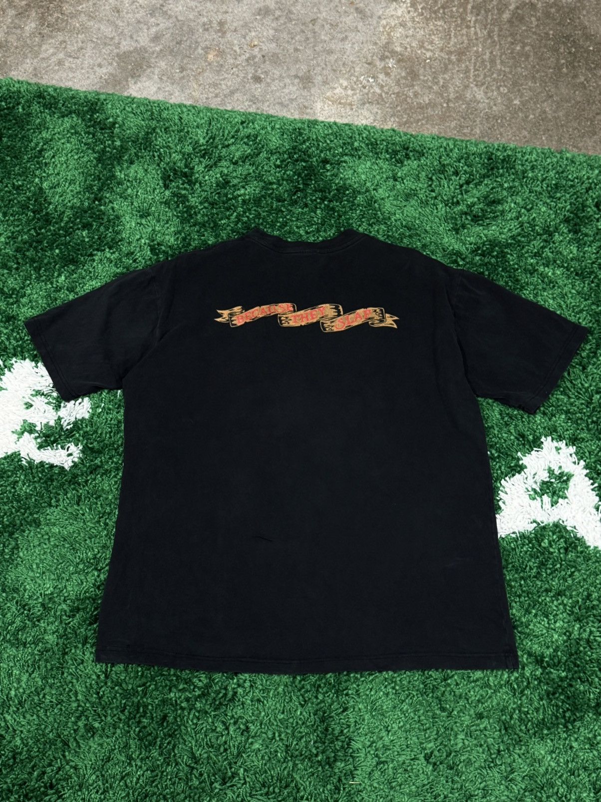 Vintage Slapwood Wood Pirate Bear Streetwear Smoke Weed Tee Black XL Size US XL / EU 56 / 4 - 3 Thumbnail