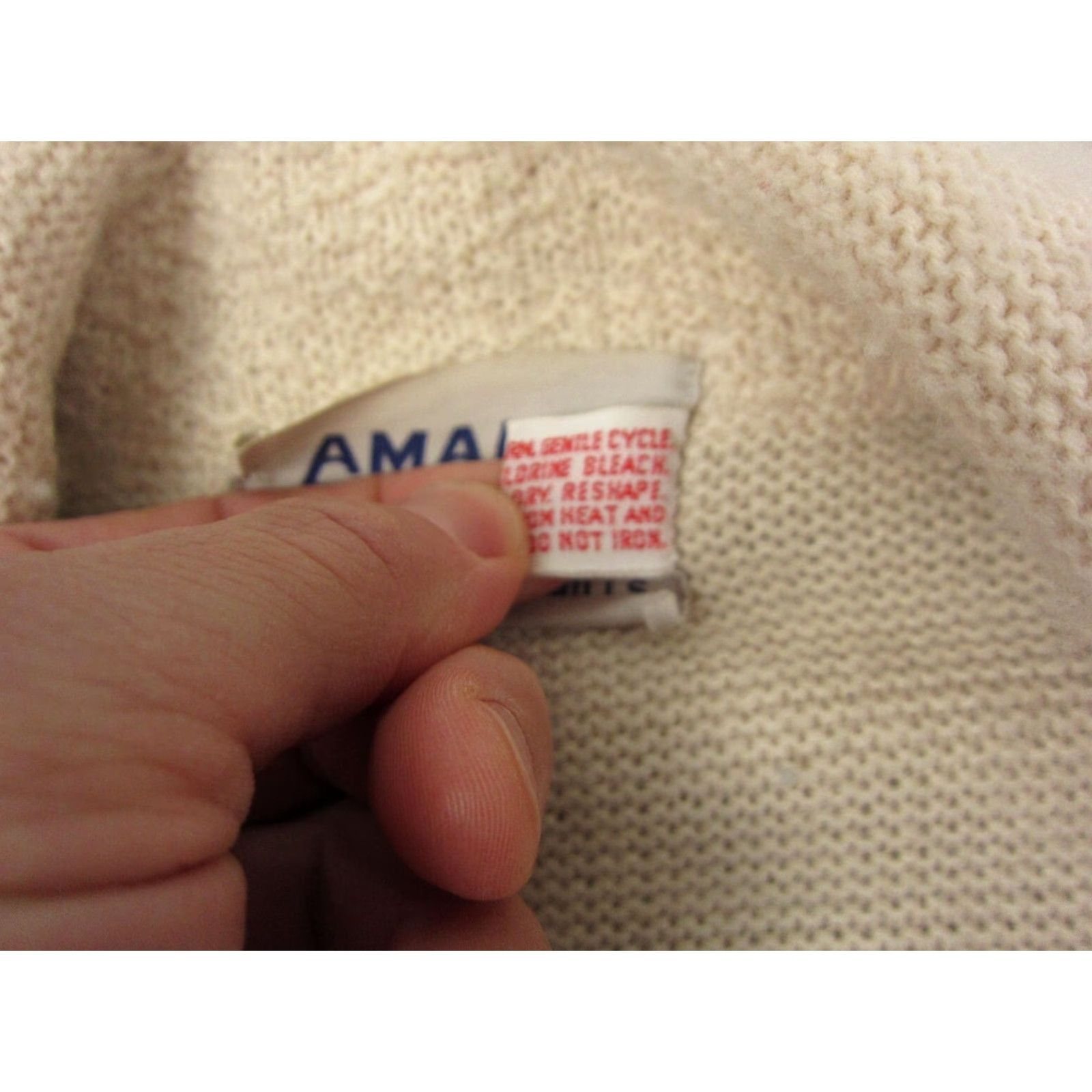 Vintage Amana Woolen Mills Open Cardigan Womens 42 L Ivory Wool Knit Sweater Cardigan Women Large Open Holly 42 L Cotton? Size L / US 10 / IT 46 - 7 Thumbnail