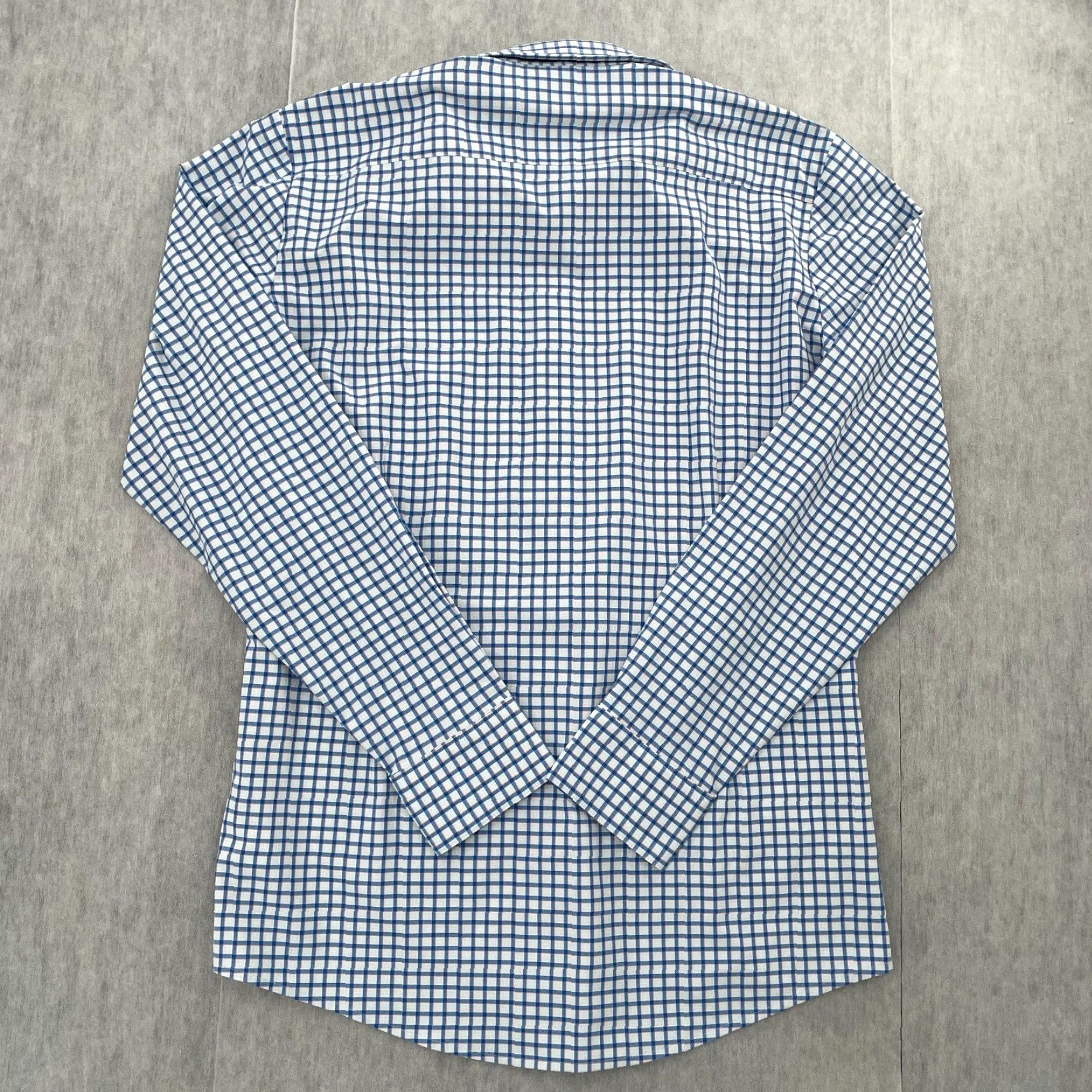 Mizzen+Main Mizzen+Main Shirt Adult Medium Trim Blue Checkered Button Up Performance Mens M Button-Up Casual Mens Blue Checkered Mizzen+Main Shirt Up Button Size US M / EU 48-50 / 2 - 2 Thumbnail