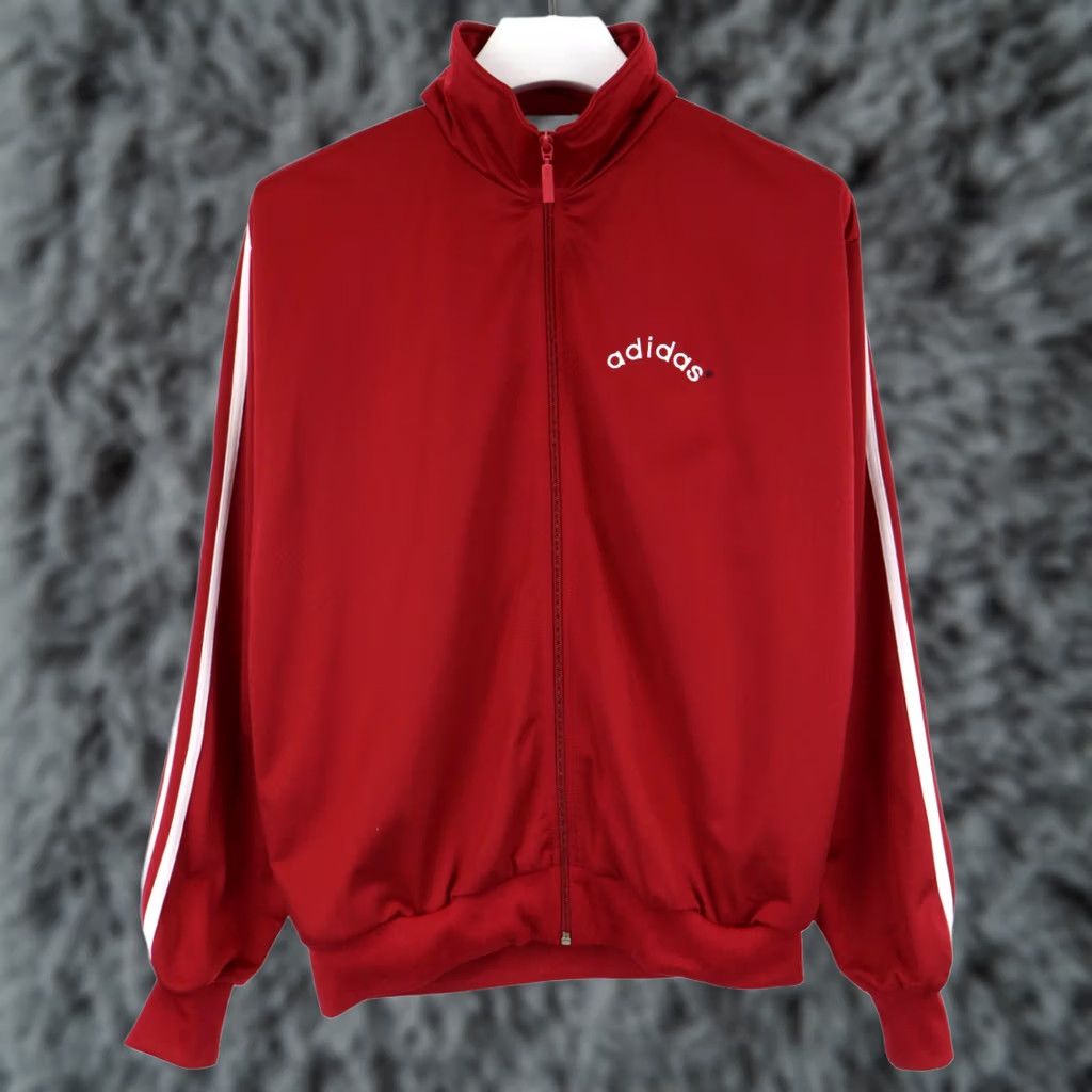 Adidas ADIDAS Sweatshirt Men UK 38/40 Vintage Full Zip Red Track Top Shirt Size US M / EU 48-50 / 2 - 1 Thumbnail