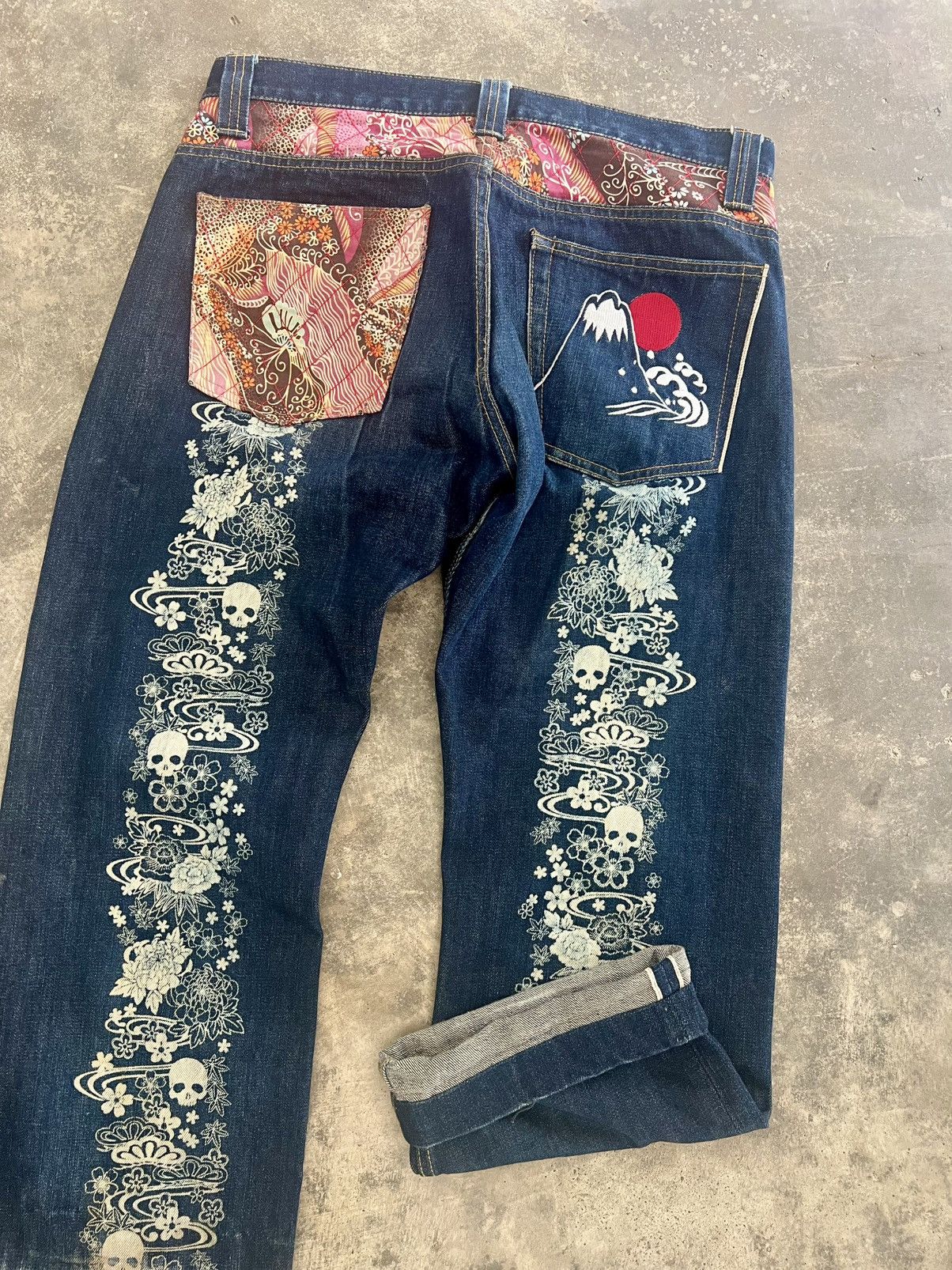 Japanese Brand VINTAGE SKULL JAPANESE TRADITIONAL SELVEDGE KODAMA JEANS Size US 34 / EU 50 - 11 Thumbnail