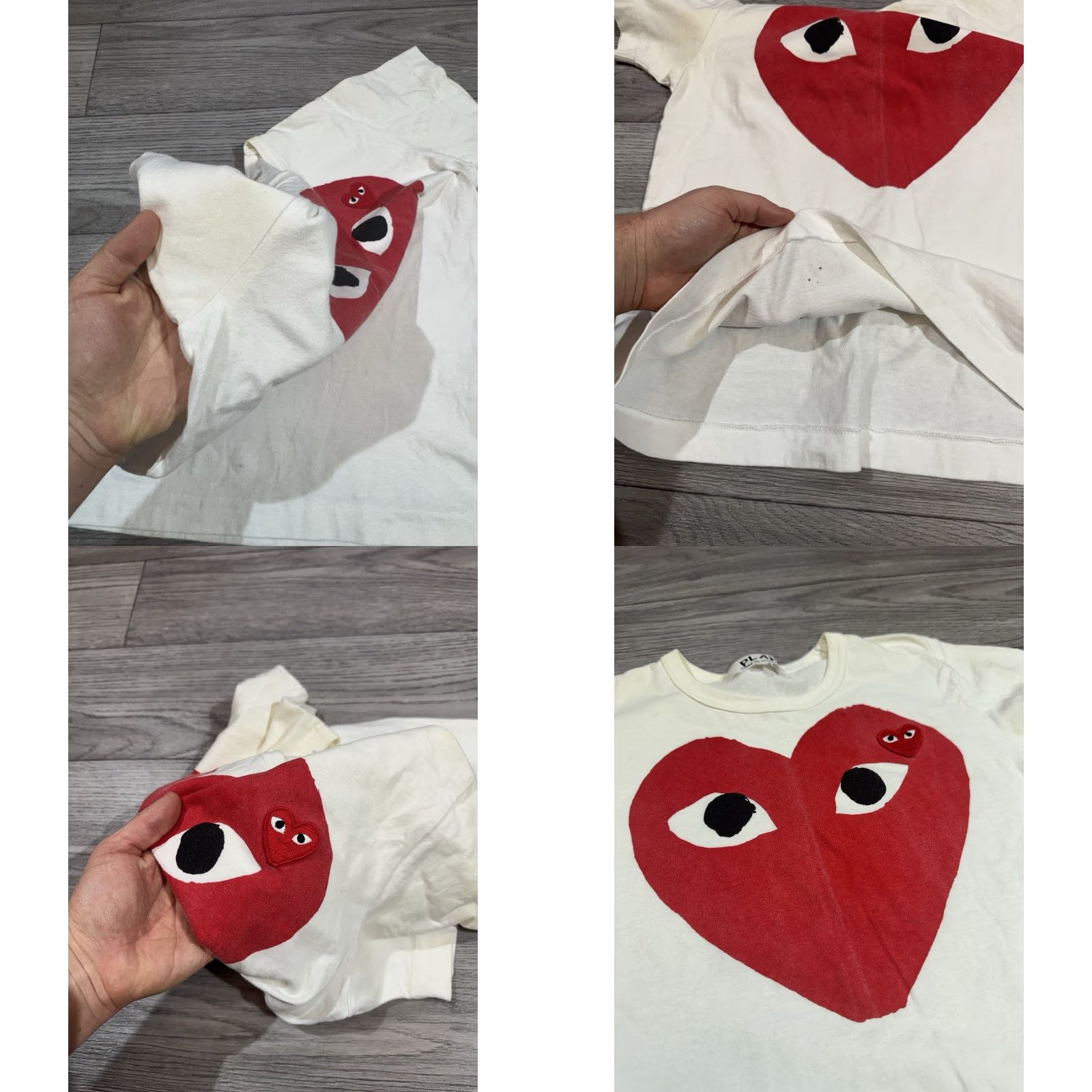 Comme des Garcons Girl VINTAGE Comme des Garçons PLAY White T-Shirt Double Red Heart Logo Women’s Size L Shirt Women L White Heart Logo 90s/90s? No Size L / US 10 / IT 46 - 9 Thumbnail