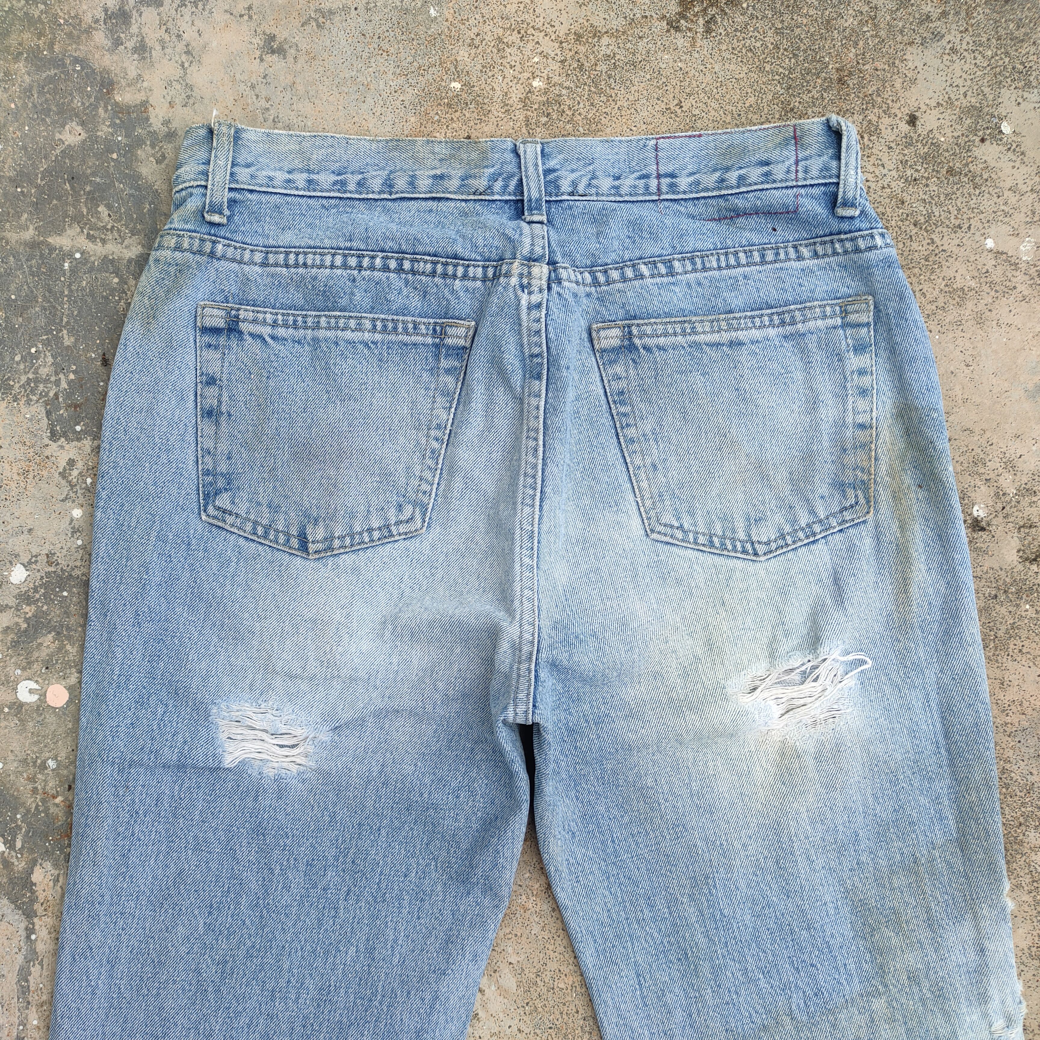 Japanese Brand FLARE VINTAGE TUNNEL DISTRESSED FADED JEANS DENIM PANTS Size US 30 / EU 46 - 11 Thumbnail