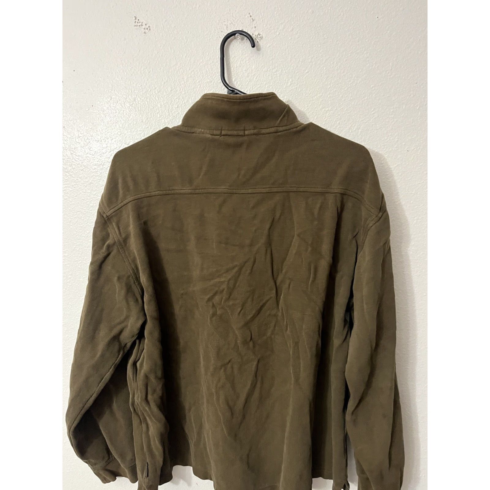 Izod IZOD Solid Brown Long Sleeve Men Pullover Zip 1/4 Subtle Classic Relaxed Polyester Size US L / EU 52-54 / 3 - 3 Thumbnail