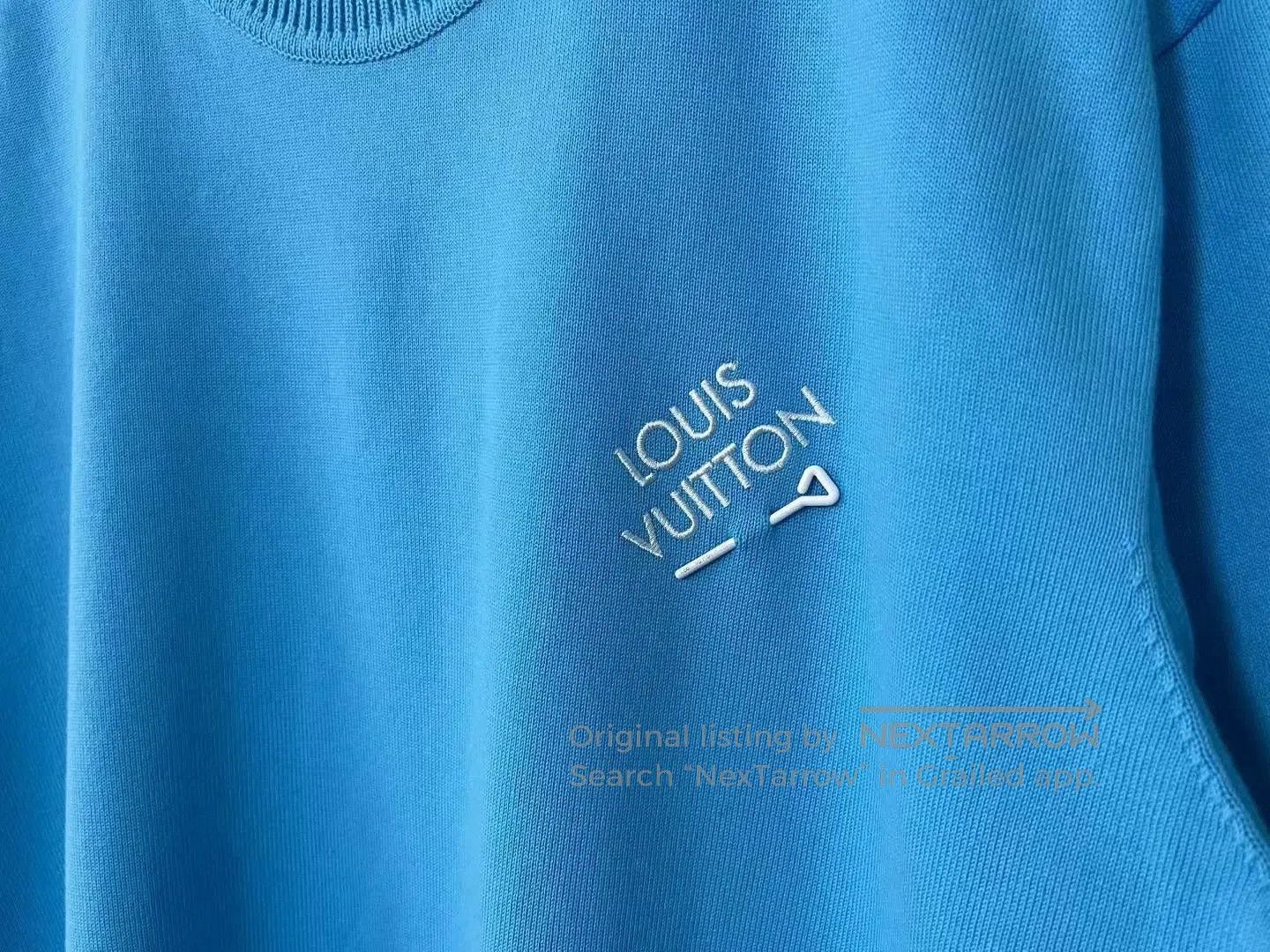 Louis Vuitton Louis Vuitton Blue Pinpoint Knit Short-sleeve T-shirt| Size US XL / EU 56 / 4 - 2 Thumbnail