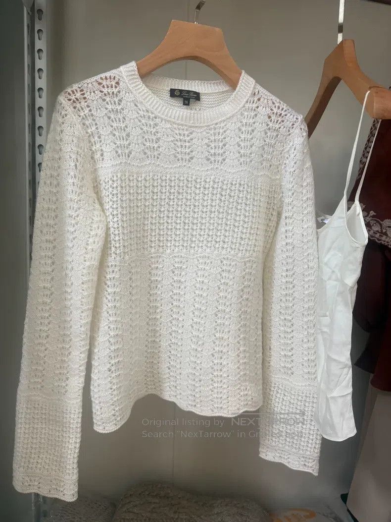 Loro Piana Loro Piana Cream-style cashmere crochet sweater two-piece Size XXS / US 00 / IT 34 - 1 Thumbnail
