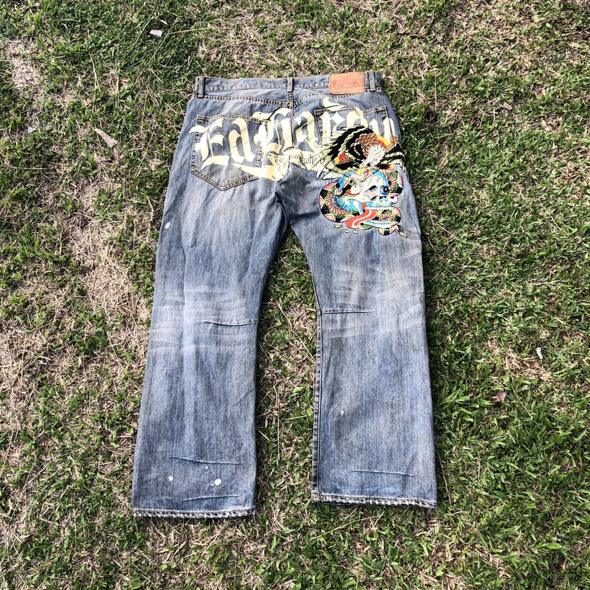 Christian Audigier Vintage Faded Ed Hardy By Christian Audigier Denim Pants Size US 42 / EU 58 - 2 Thumbnail