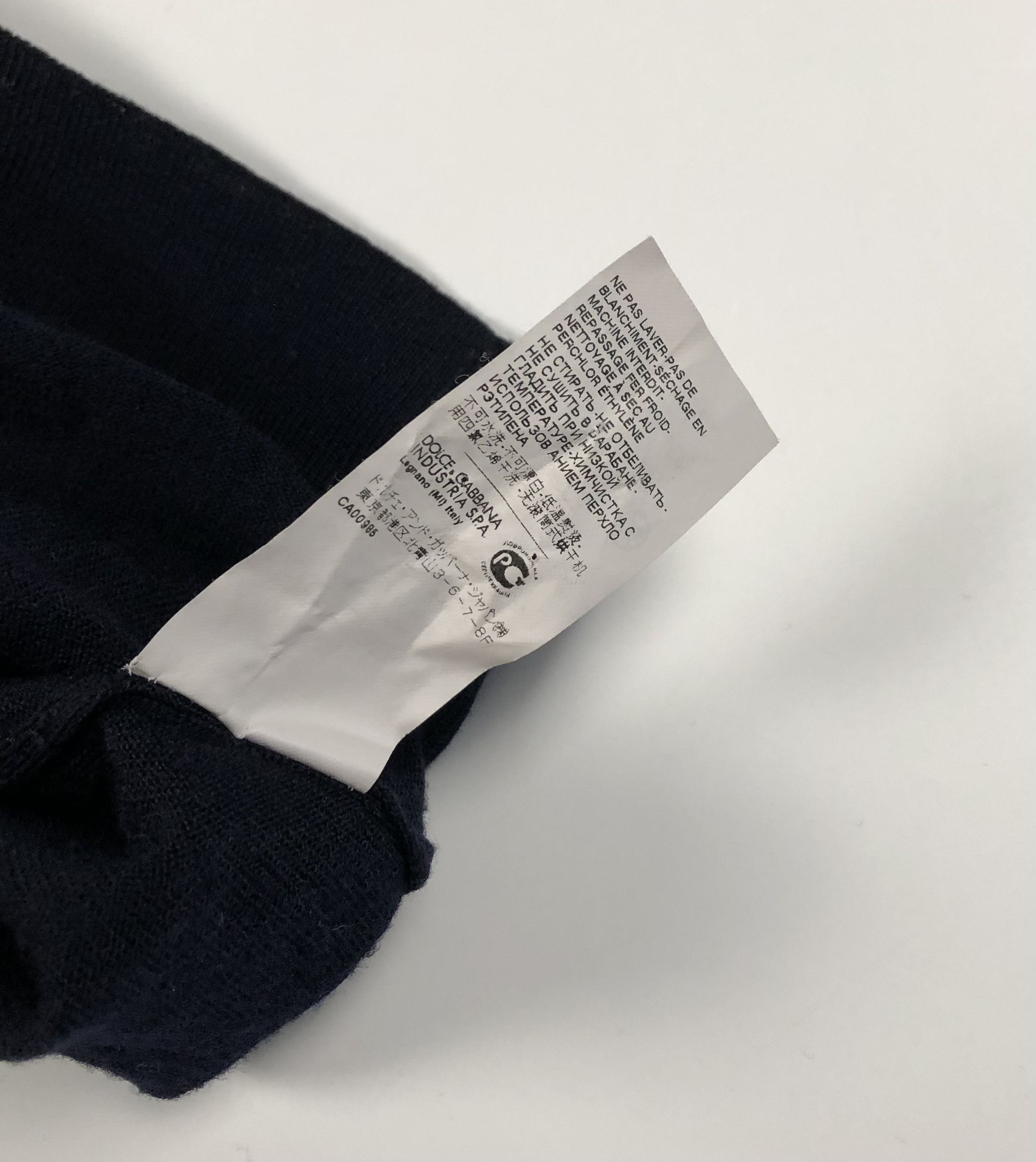 Dolce & Gabbana Dolce Gabbana Wool V-Neck Navy Jumper Size US L / EU 52-54 / 3 - 8 Thumbnail
