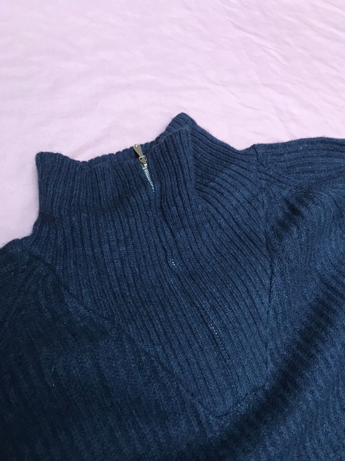 Other PURE SUPER GEELONG QUARTER ZIP, ribbed raglan sleeve jumper Size US XL / EU 56 / 4 - 5 Thumbnail