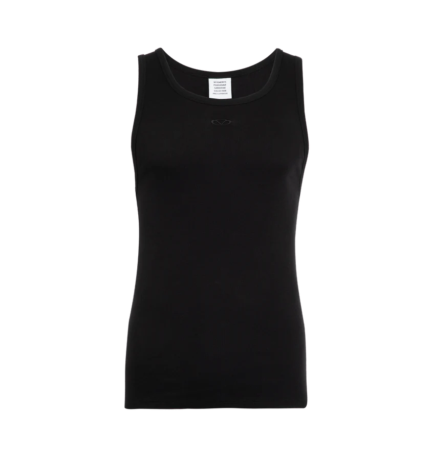 Vetements o1h1sh11225 Oval Logo Tanktop in Black Size US M / EU 48-50 / 2 - 1 Thumbnail