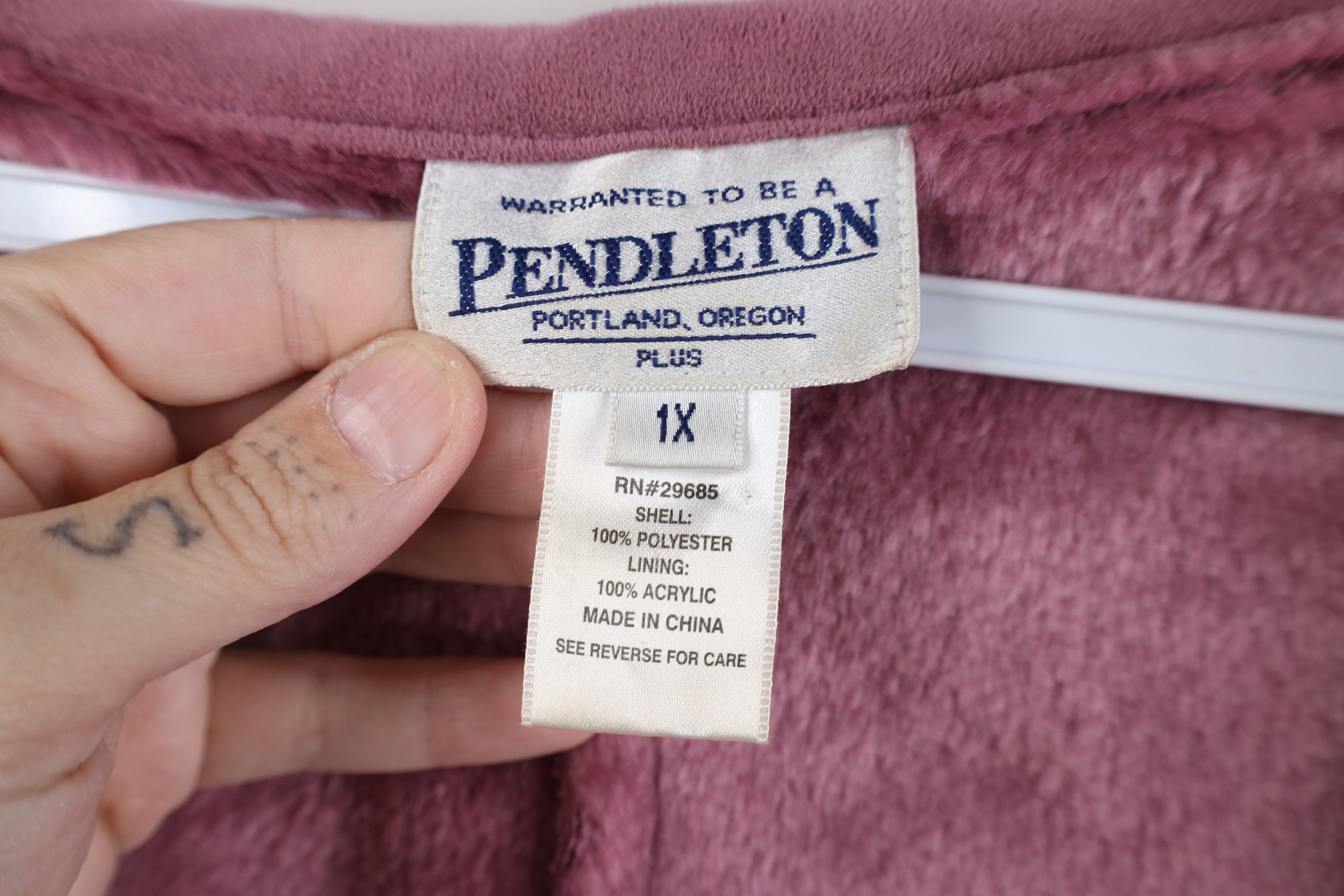 Pendleton Vintage 90s Pendleton Fleece Lined Microfiber Vest Jacket Size XL / US 12-14 / IT 48-50 - 10 Thumbnail