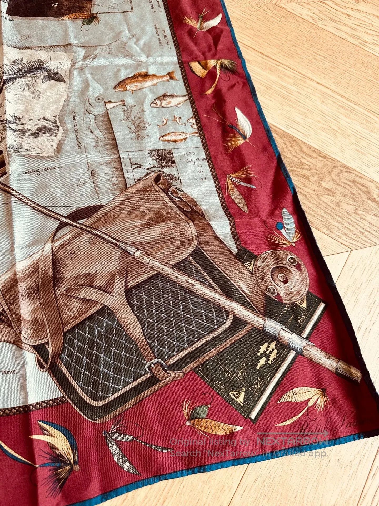 Polo Ralph Lauren Ralph Lauren Silk Fishing Print Scarf. Size ONE SIZE - 4 Thumbnail