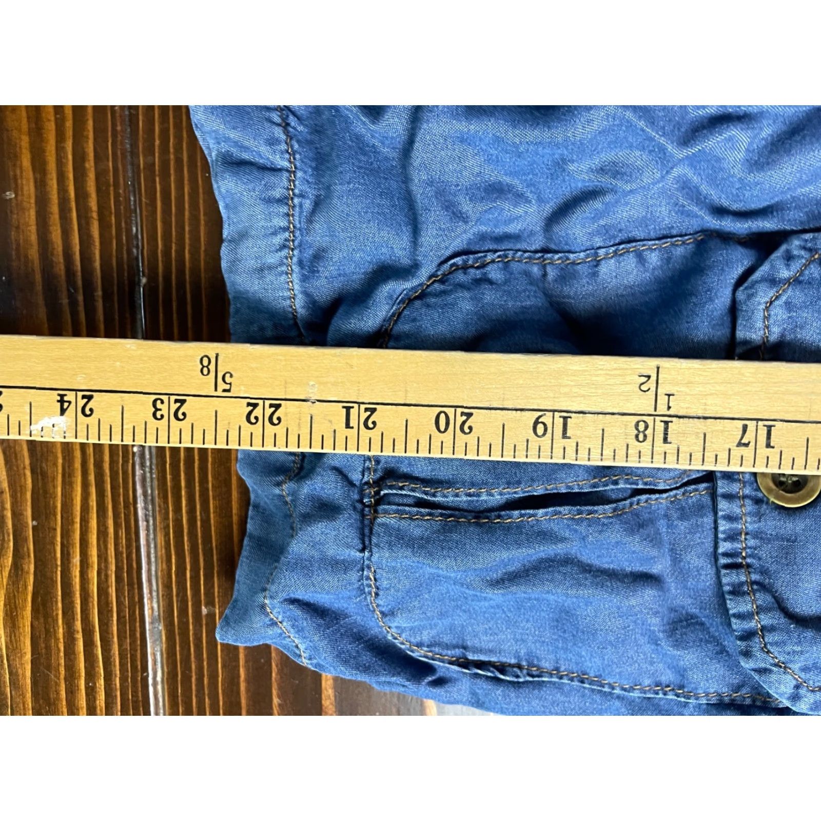 Vintage 2Sabe Jacket Women's Small Blue Chambray Full Zip Drawstring Pockets Size S / US 4 / IT 40 - 5 Thumbnail