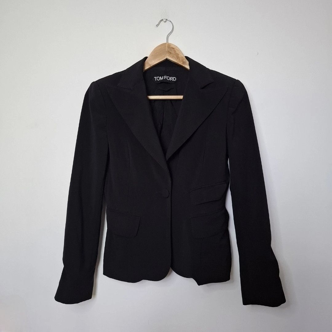 Tom Ford TOM FORD Black Long Sleeve Buttoned Polyester Blazer Jacket Size S / US 4 / IT 40 - 1 Thumbnail