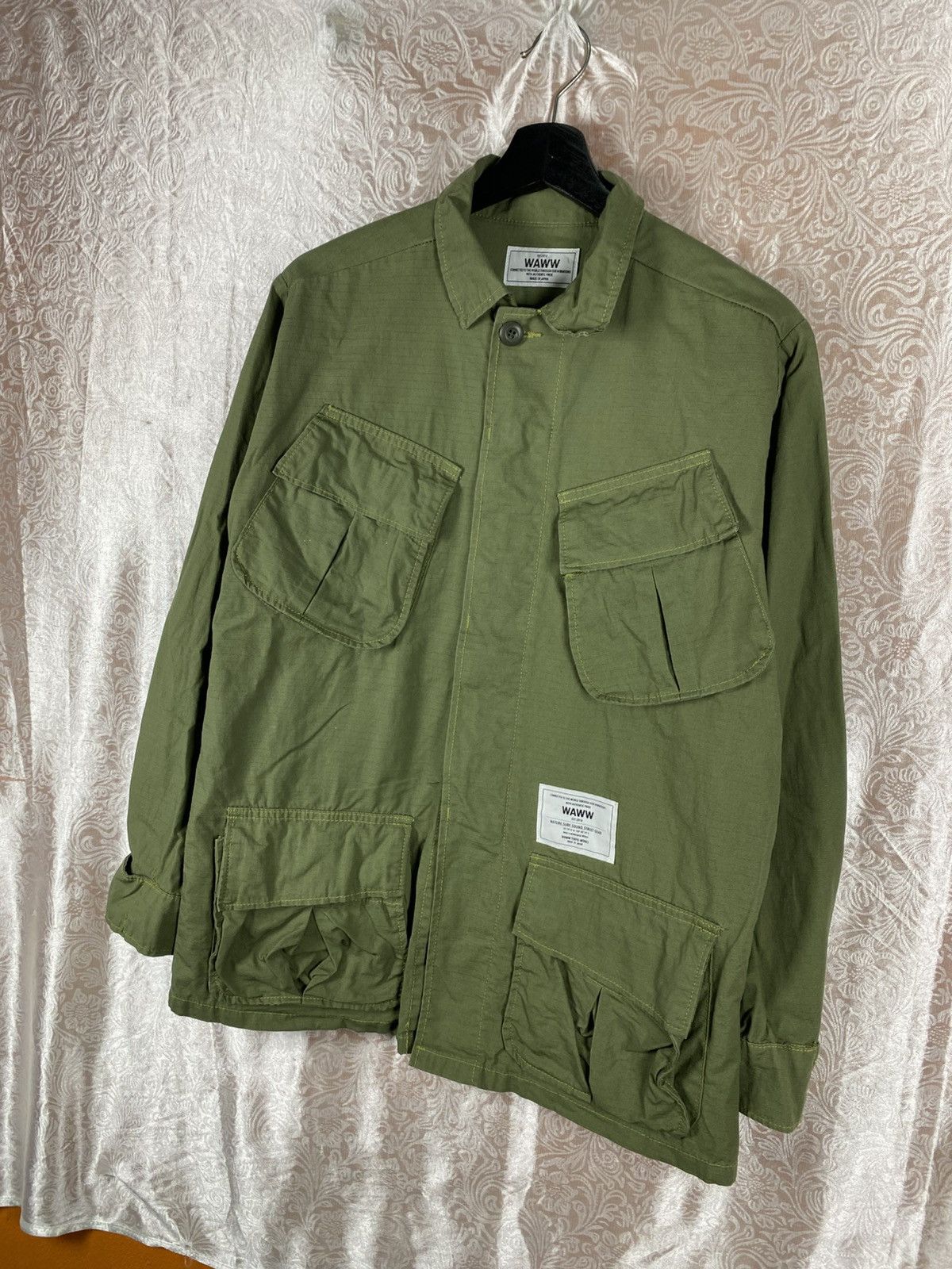 Japanese Brand Vintage WAWW Tokyo Works Military Utility Multi Pocket Coat Size US S / EU 44-46 / 1 - 4 Thumbnail