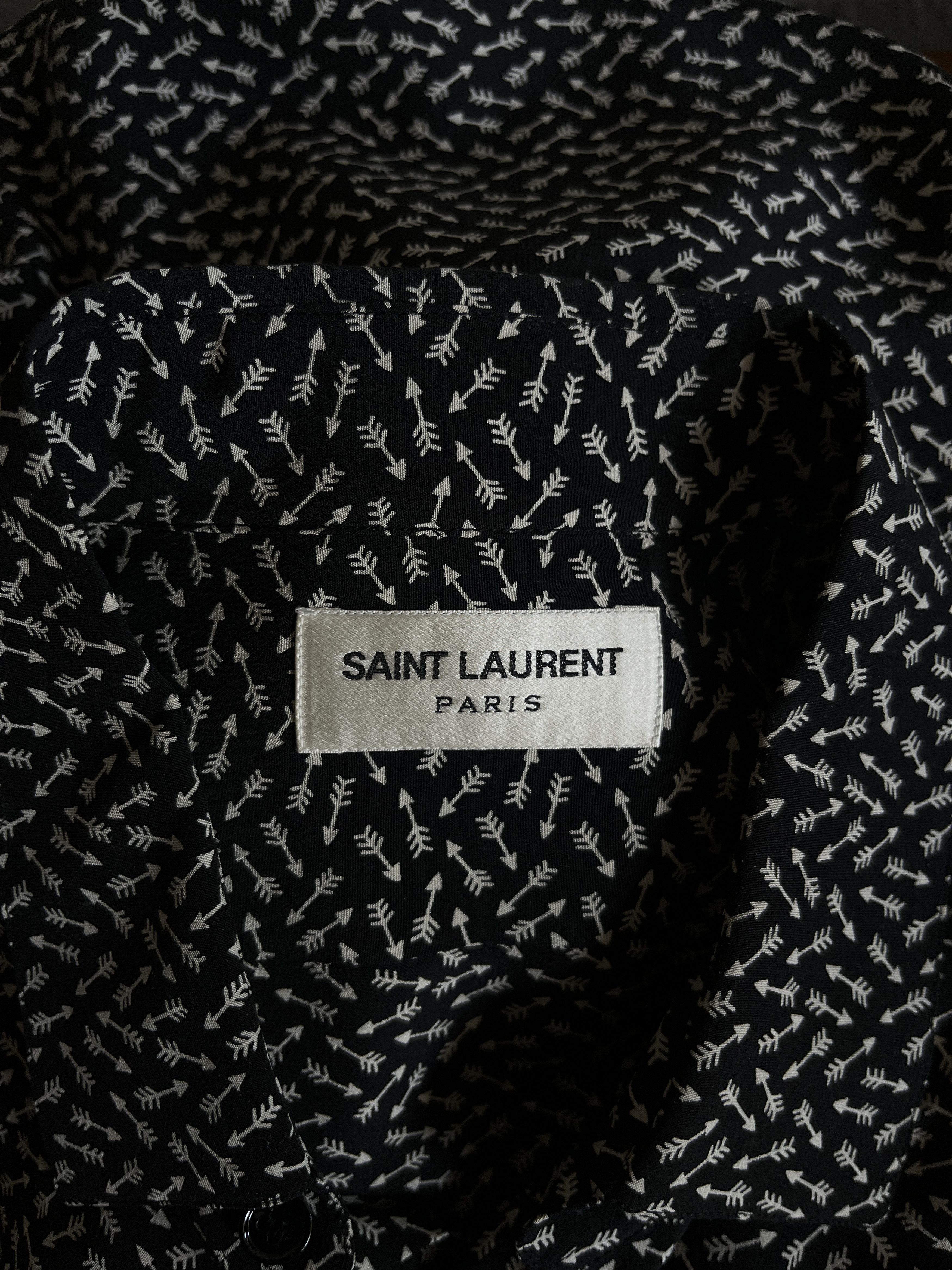 Hedi Slimane × Saint Laurent Paris Saint Laurent Paris Navy Dress Shirt Hedi Slimane SS15 Size US L / EU 52-54 / 3 - 4 Thumbnail