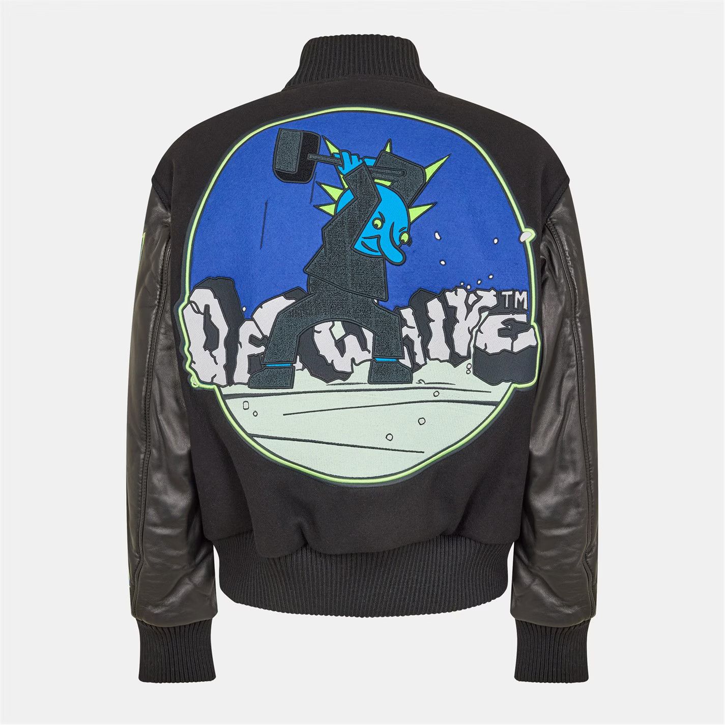Off-White o1g2r1mq0326 Leather Tailored Fit Jacket in Multicolor Size US XS / EU 42 / 0 - 2 Thumbnail