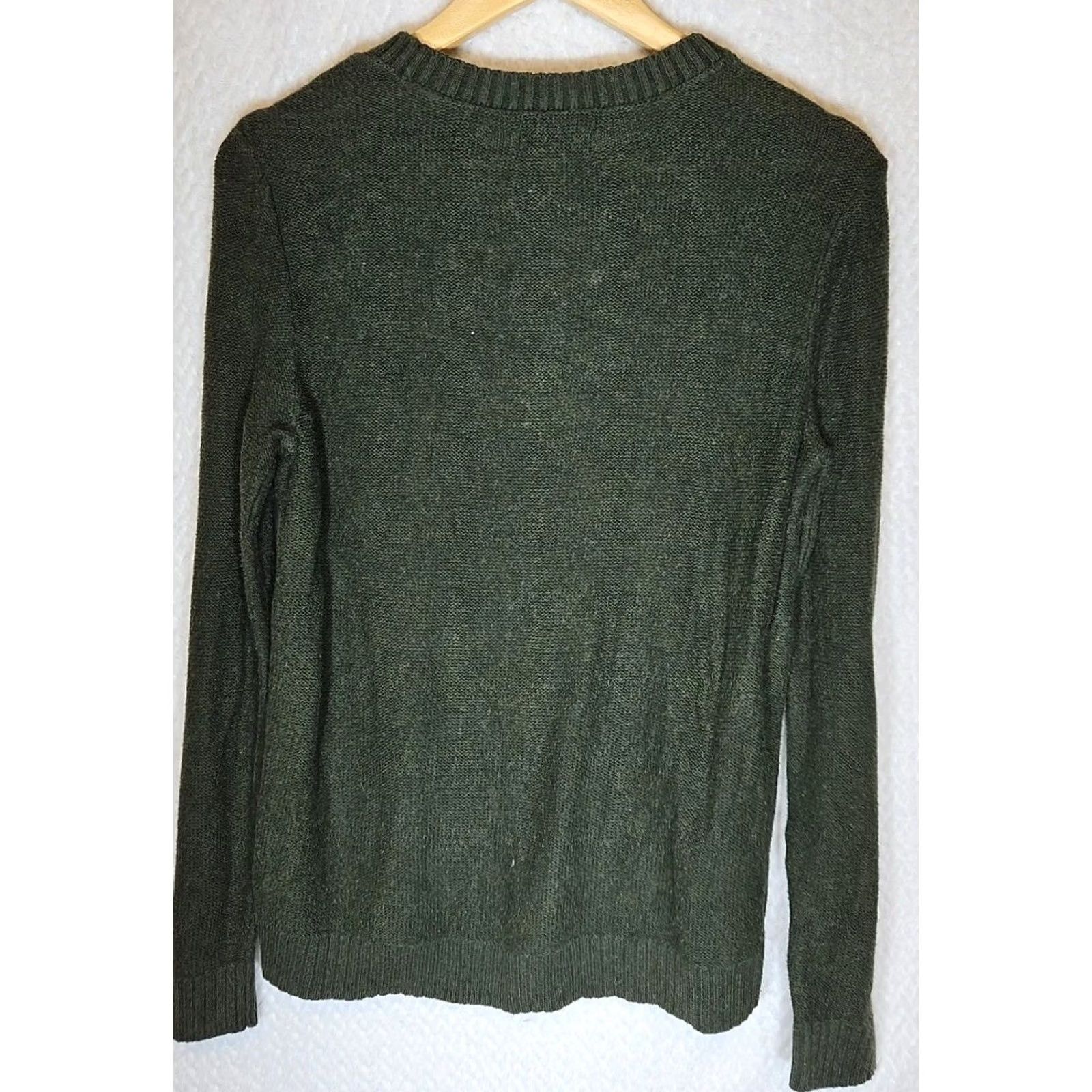 Croft & Barrow Croft & Barrow Pullover Sweater Green Long Sleeve Women’s Petite PL Cable-Knit, Cotton-Acrylic, Regular Fit Size L / US 10 / IT 46 - 5 Thumbnail