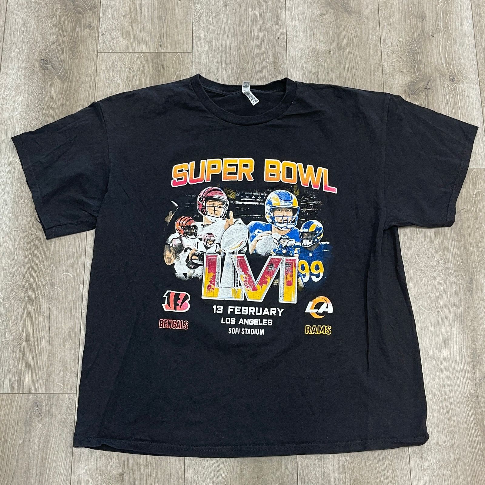 Vintage 2022 Super Bowl LVI Bengals Rams Tee T Shirt Black Size XXL Size US XXL / EU 58 / 5 - 1 Thumbnail