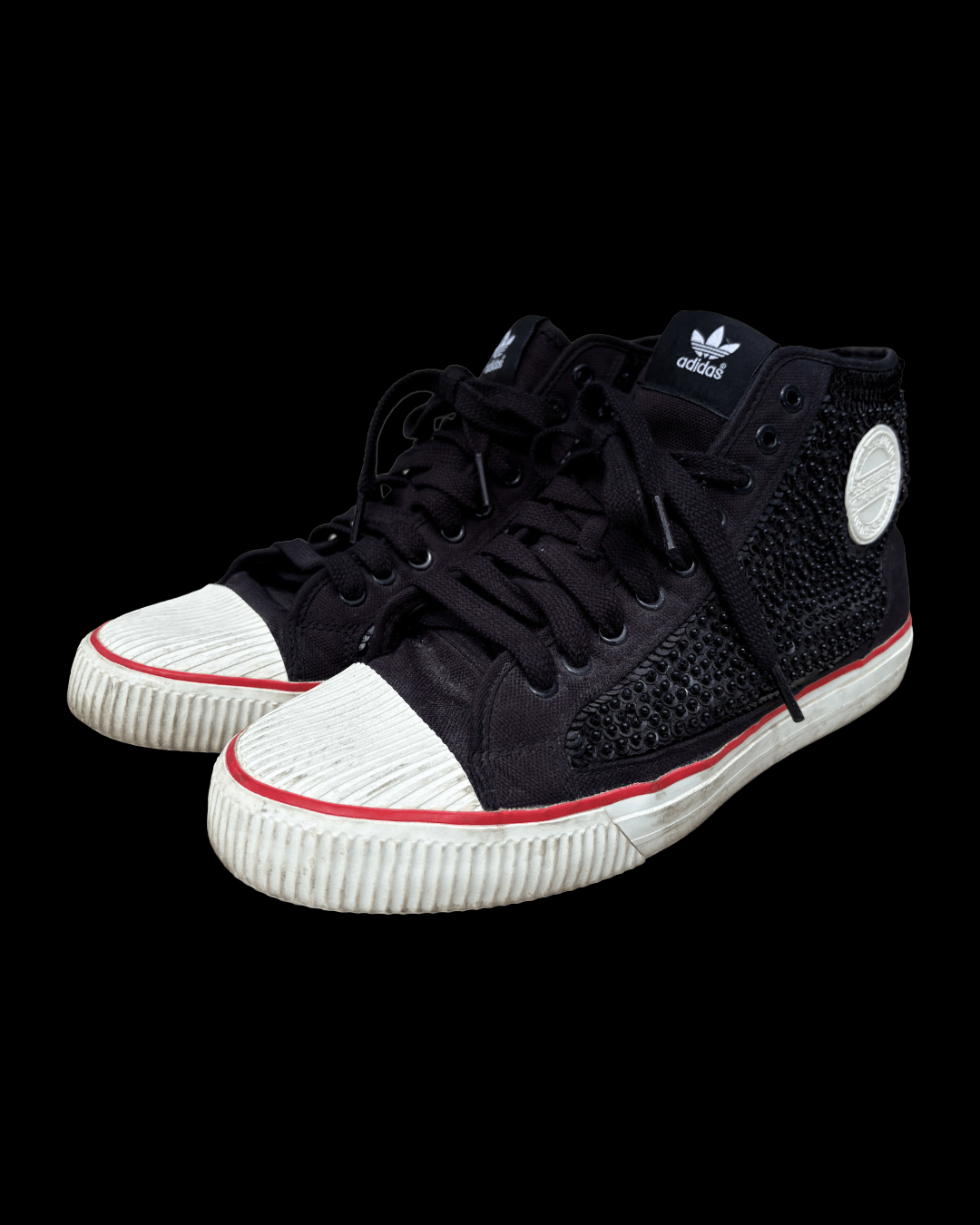 Adidas × Jeremy Scott Rare Adidas × Jeremy Scott Black Studded High-Top Sneakers Size US 11 / EU 44 - 1 Thumbnail
