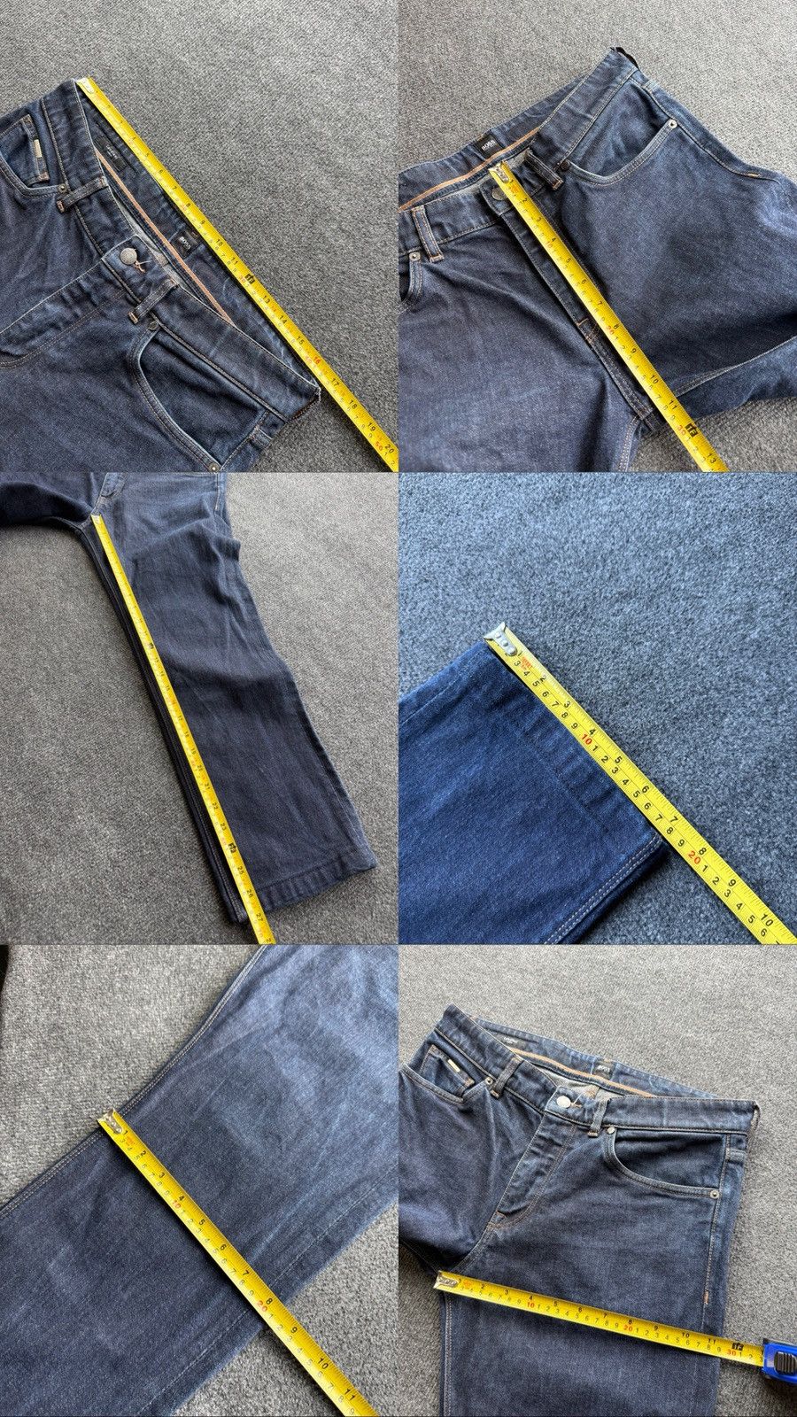 Hugo Boss Luxury Hugo Boss Candiani Denim Dark Blue Jeans Straight Fit Size US 33 - 19 Thumbnail