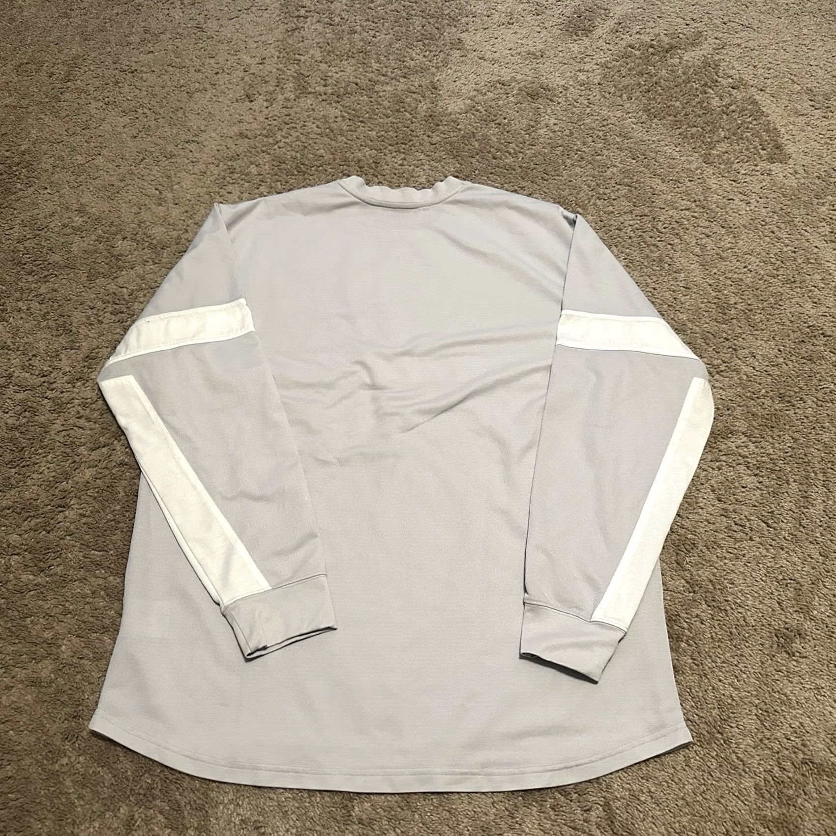 Nike VINTAGE Nike Jersey Mens XL Striped Long Sleeve Grunge Y2K 90s Gray Logo Crew Neck Size US XL / EU 56 / 4 - 5 Thumbnail
