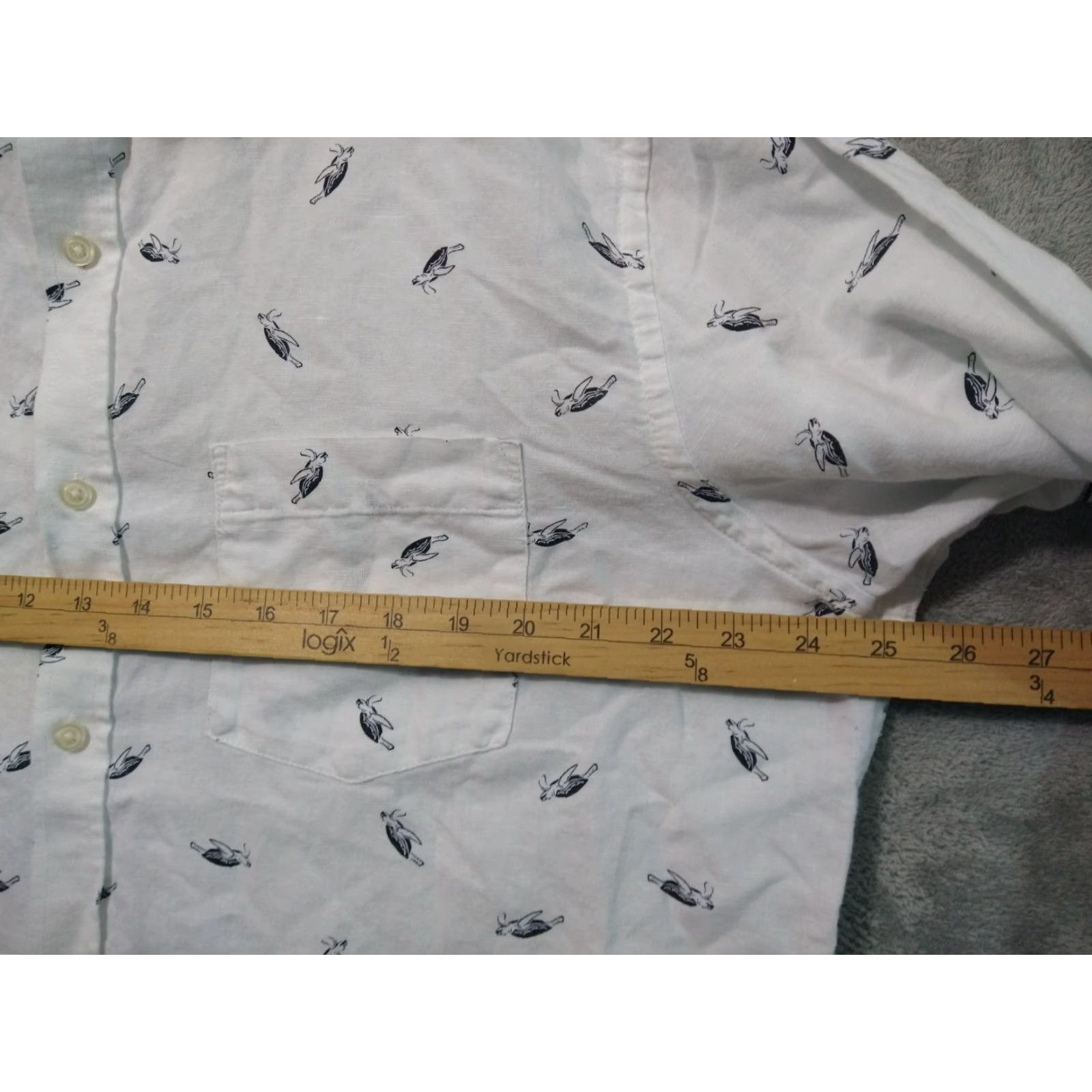 Banana Republic VINTAGE Banana Republic Shirt Mens XL White Linen Short Sleeve Slim Fit Turtles Size US XL / EU 56 / 4 - 5 Thumbnail