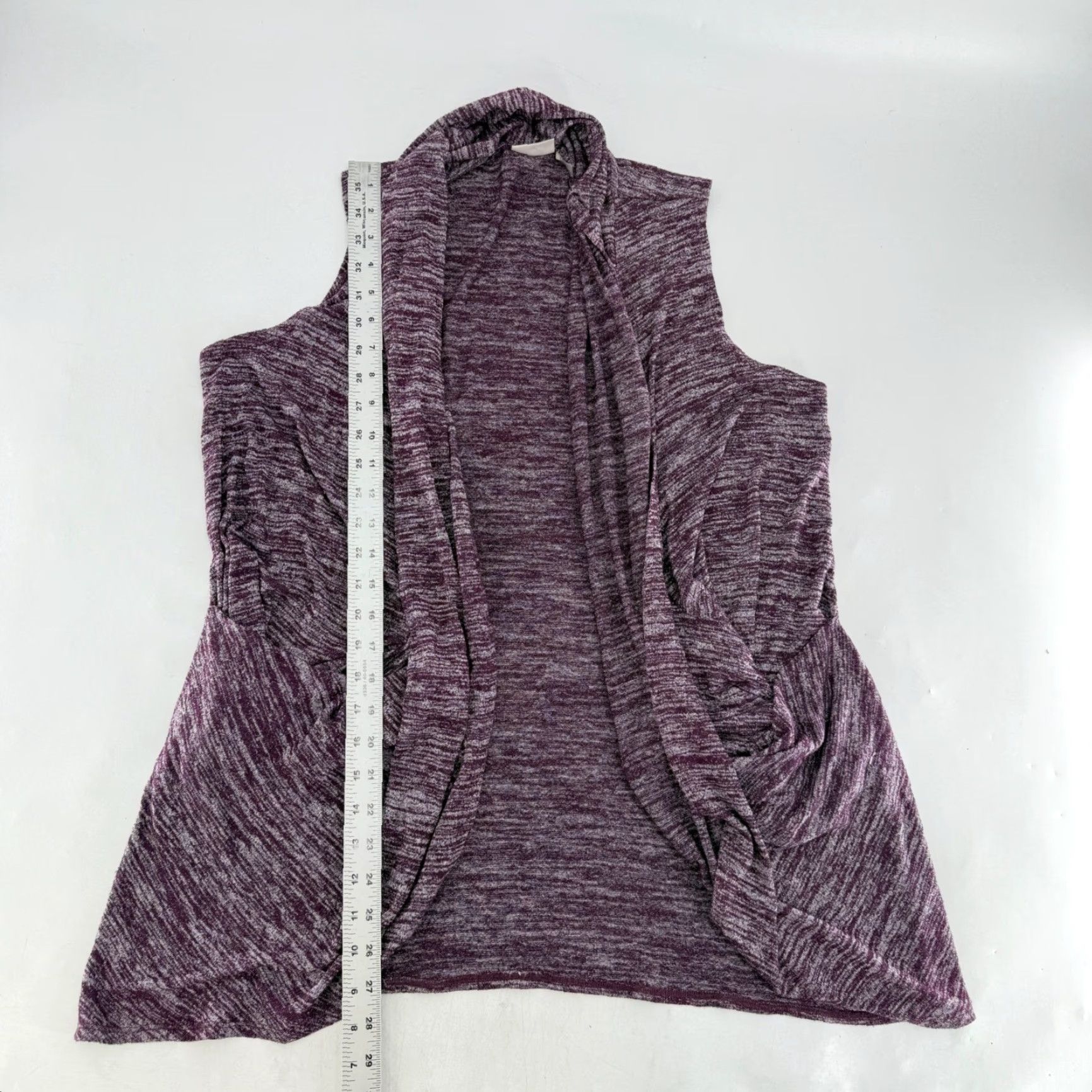 Vintage VINTAGE LOGO by Lori Goldstein Women's Knit Vest Cardigan Duster Purple Heathered Size L Size L / US 10 / IT 46 - 7 Thumbnail